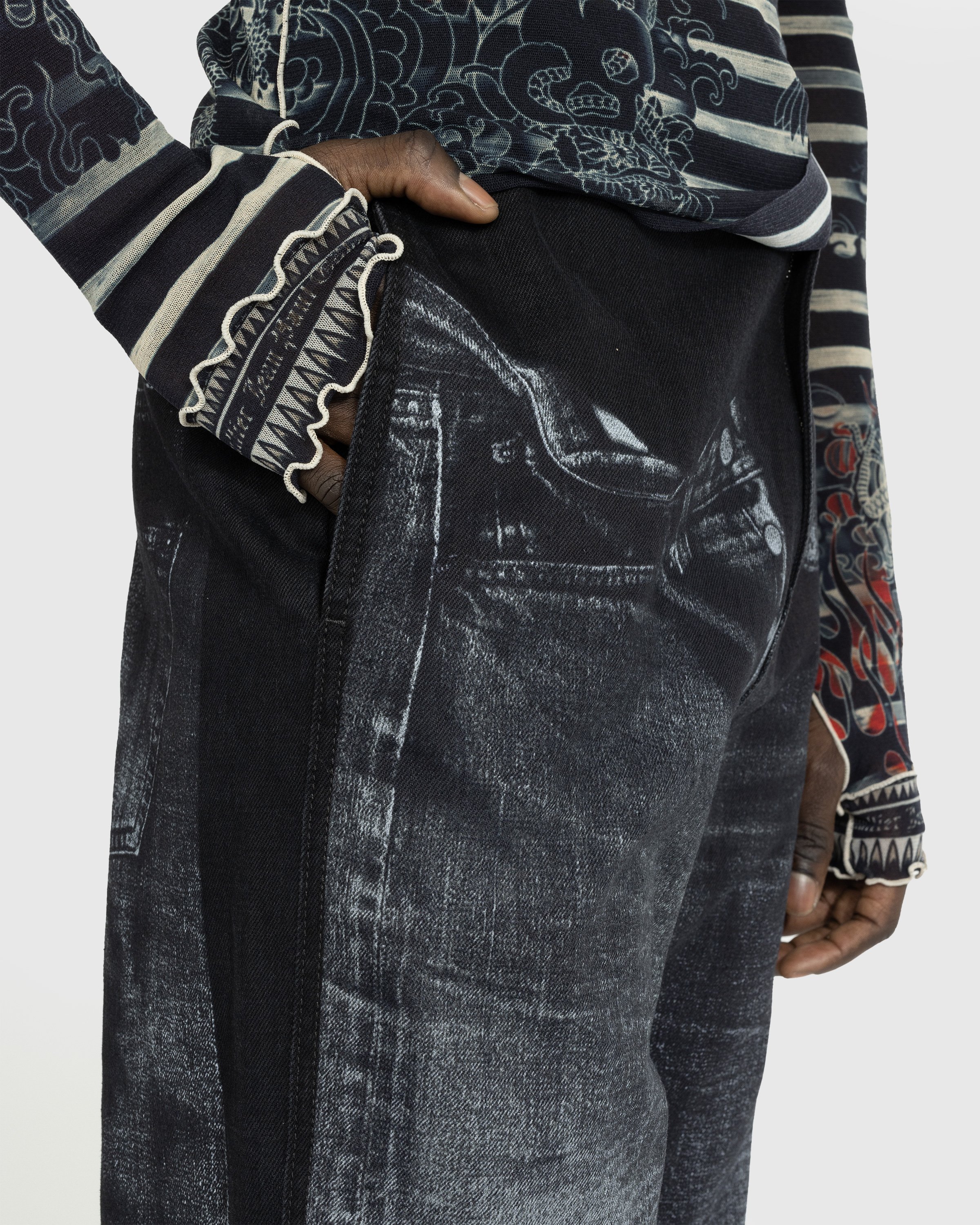 Jean Paul Gaultier - Denim Trompe L'oeil Jeans Black/Gray - Clothing - Black - Image 7