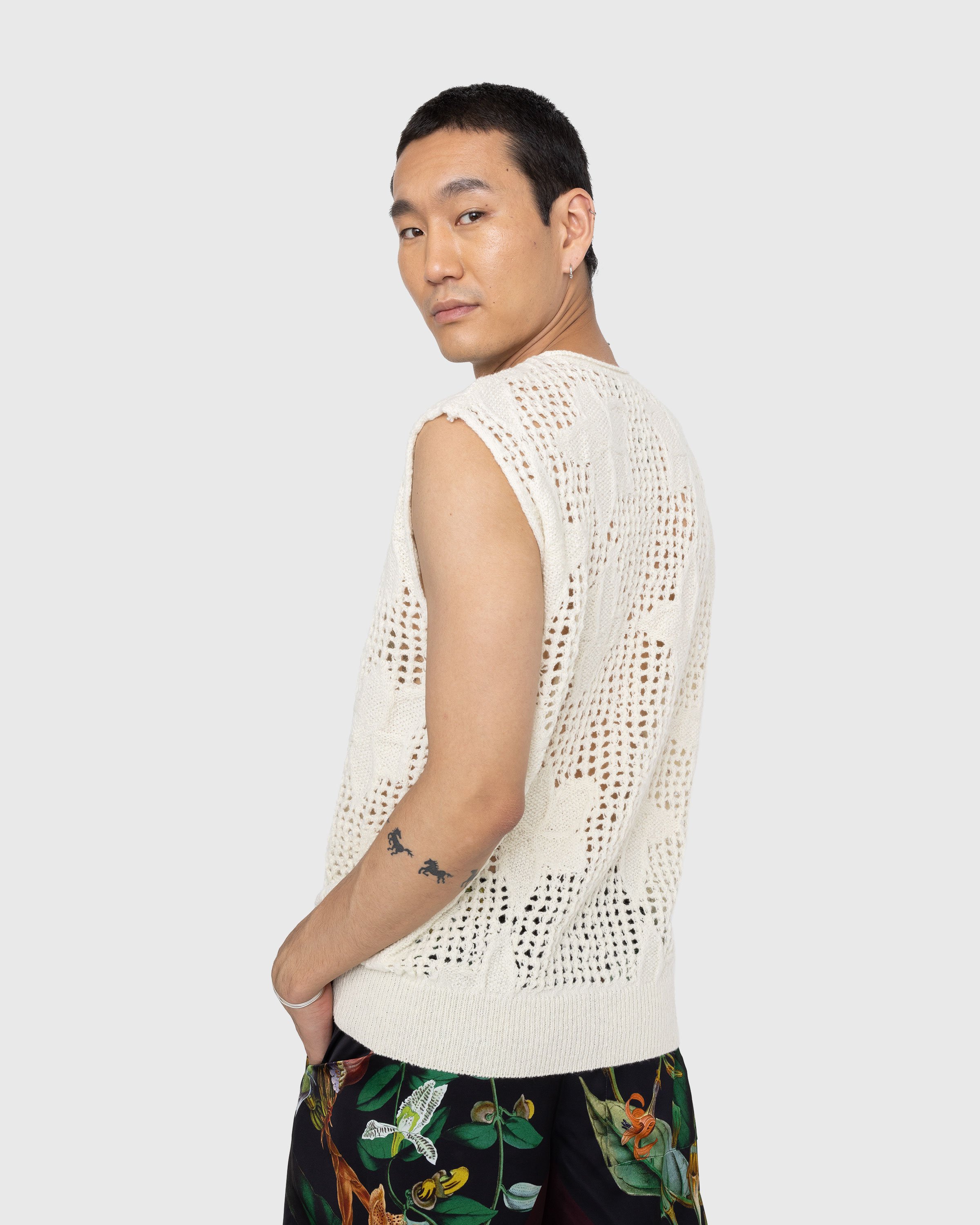 Dries van Noten - Meddo Knit Sweater Vest Ecru - Clothing - White - Image 3