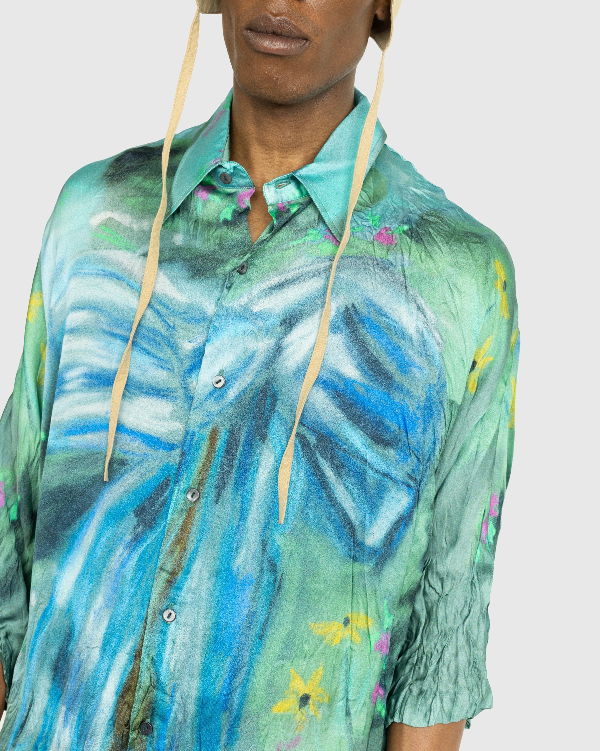 Acne Studios - Printed Button-Up Shirt Blue - Clothing - Blue - Image 4