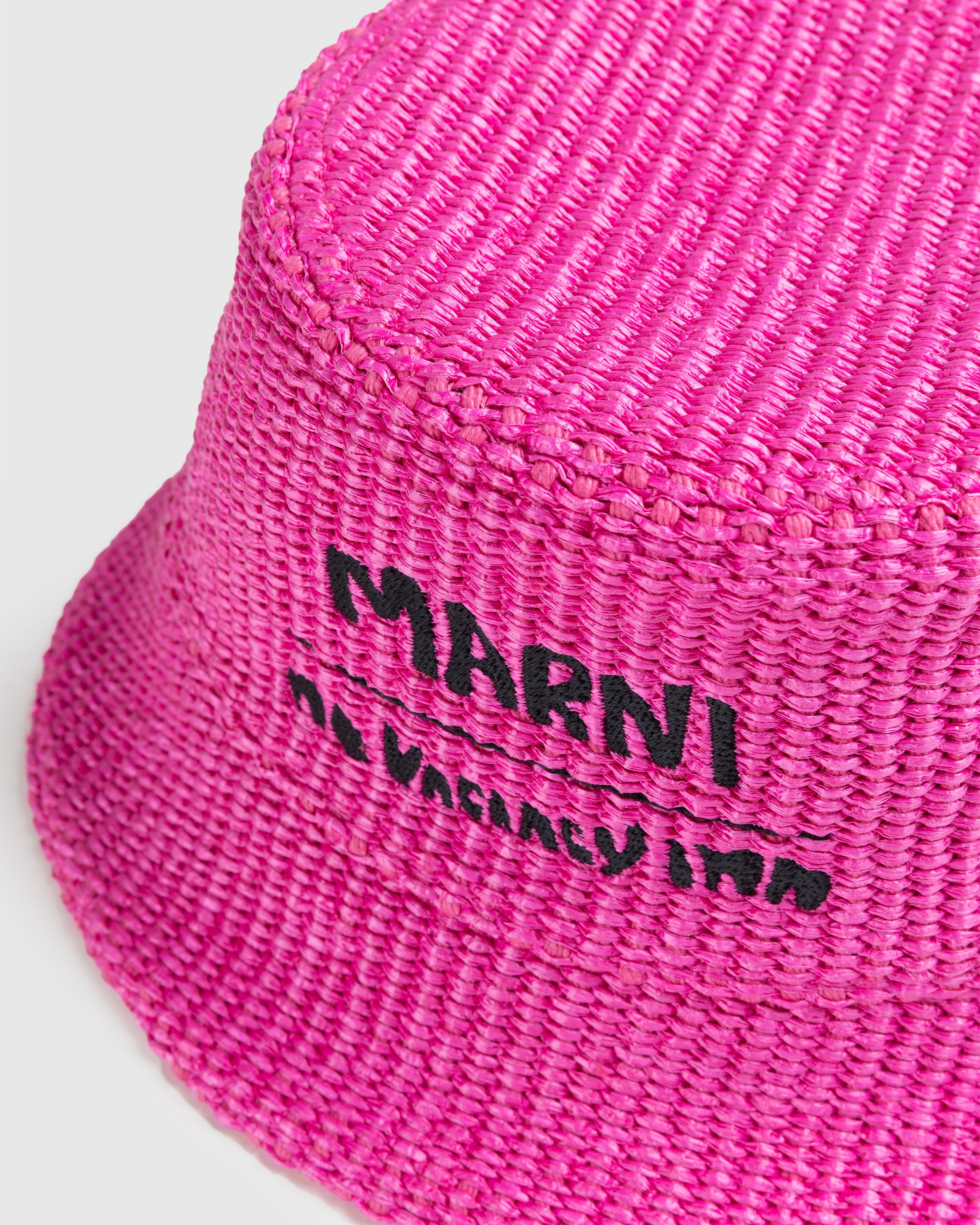 Marni x No Vacancy Inn - Raffia Bucket Hat Fuschia - Accessories - Pink - Image 3