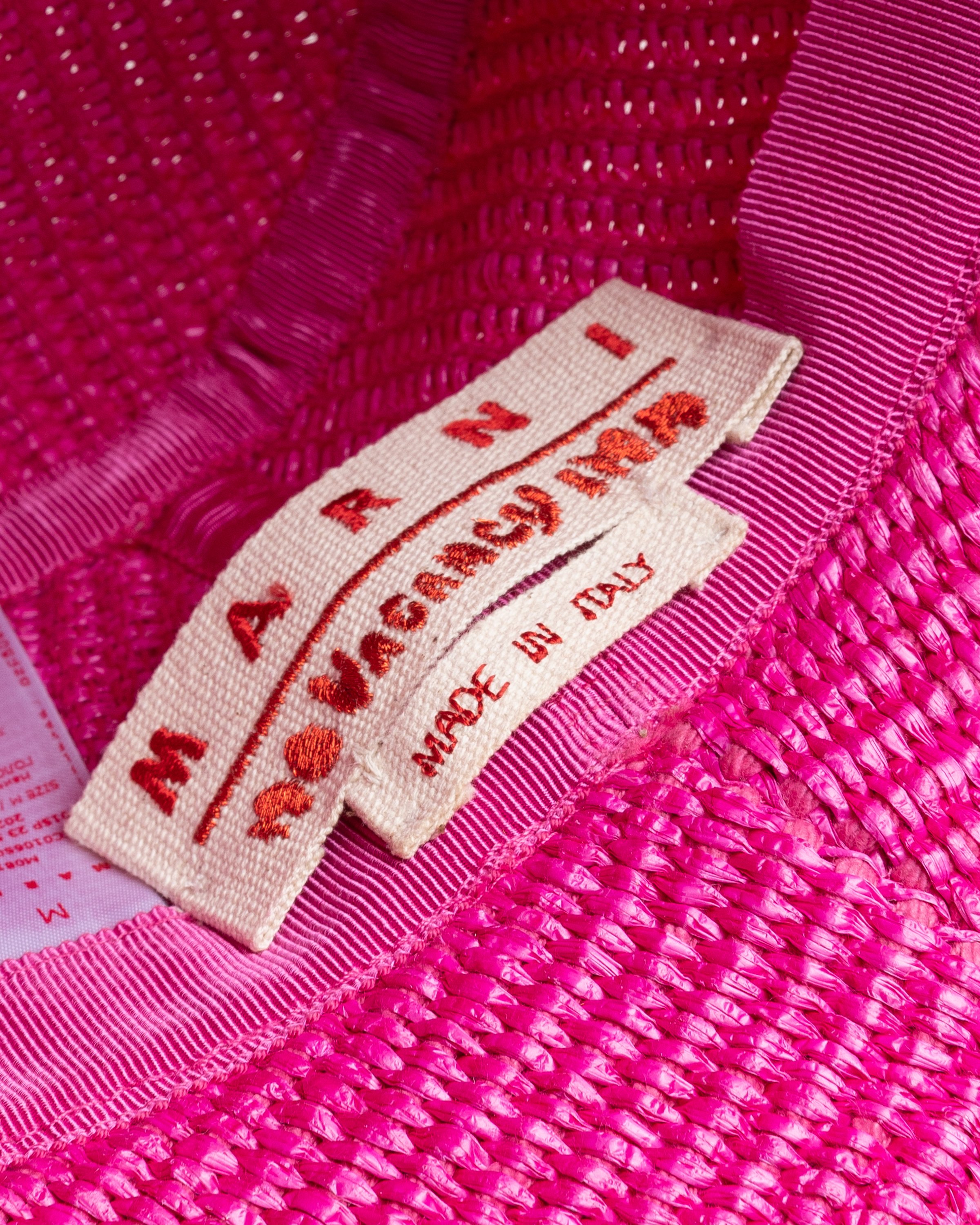 Marni x No Vacancy Inn - Raffia Bucket Hat Fuschia - Accessories - Pink - Image 4