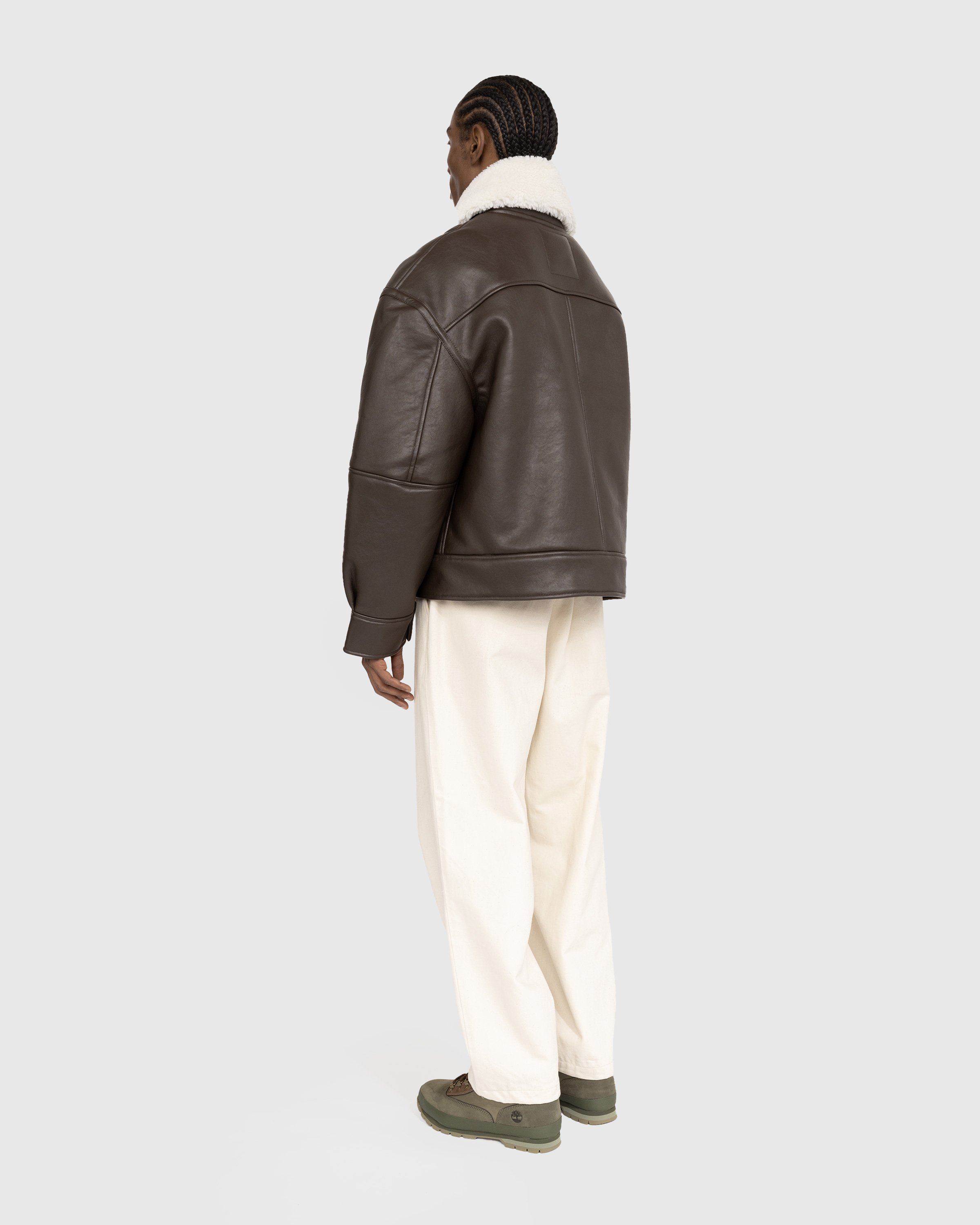Y/Project - HOOK AND EYE SHEARLING JACKET - Clothing - Brown - Image 4