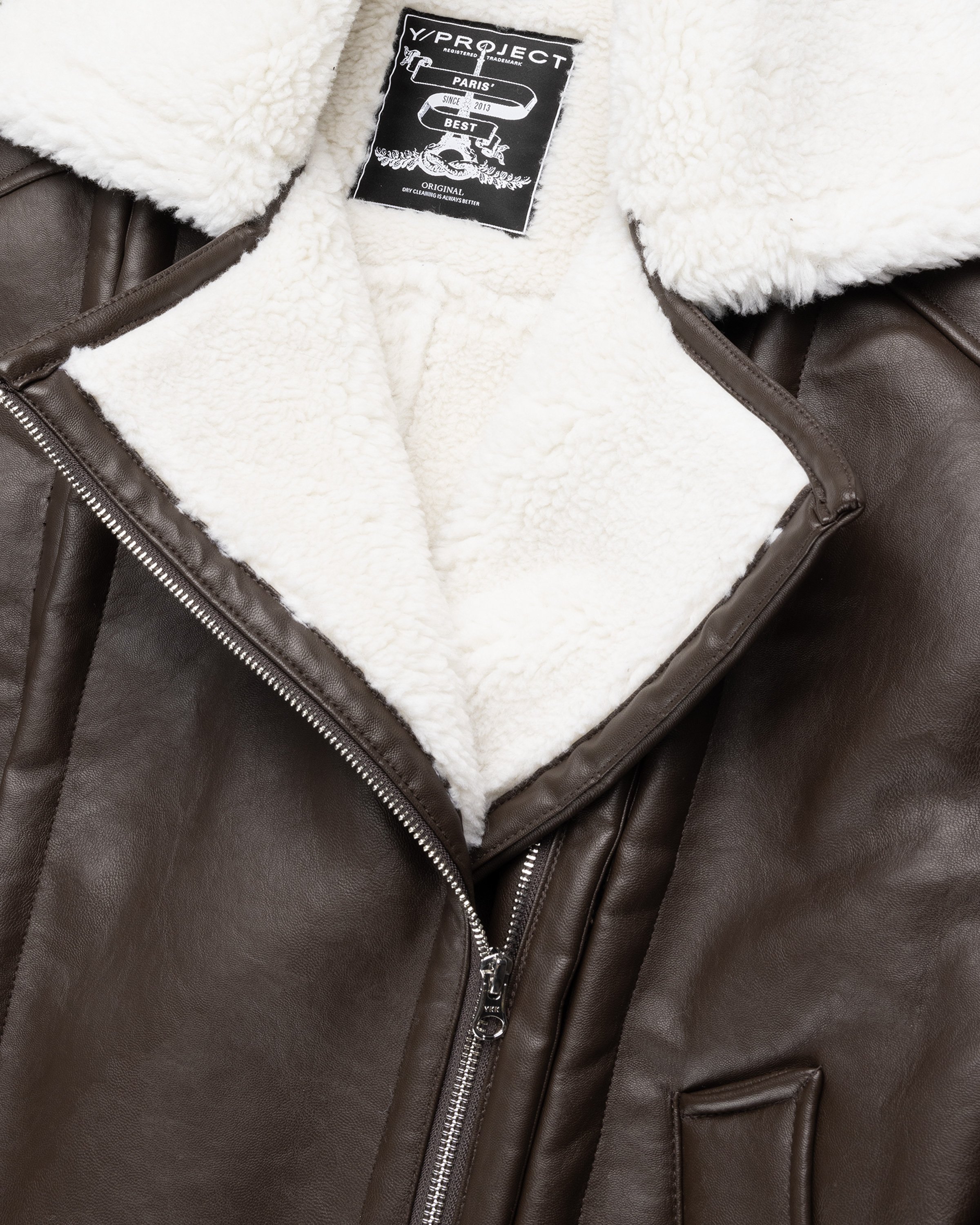 Y/Project - HOOK AND EYE SHEARLING JACKET - Clothing - Brown - Image 6