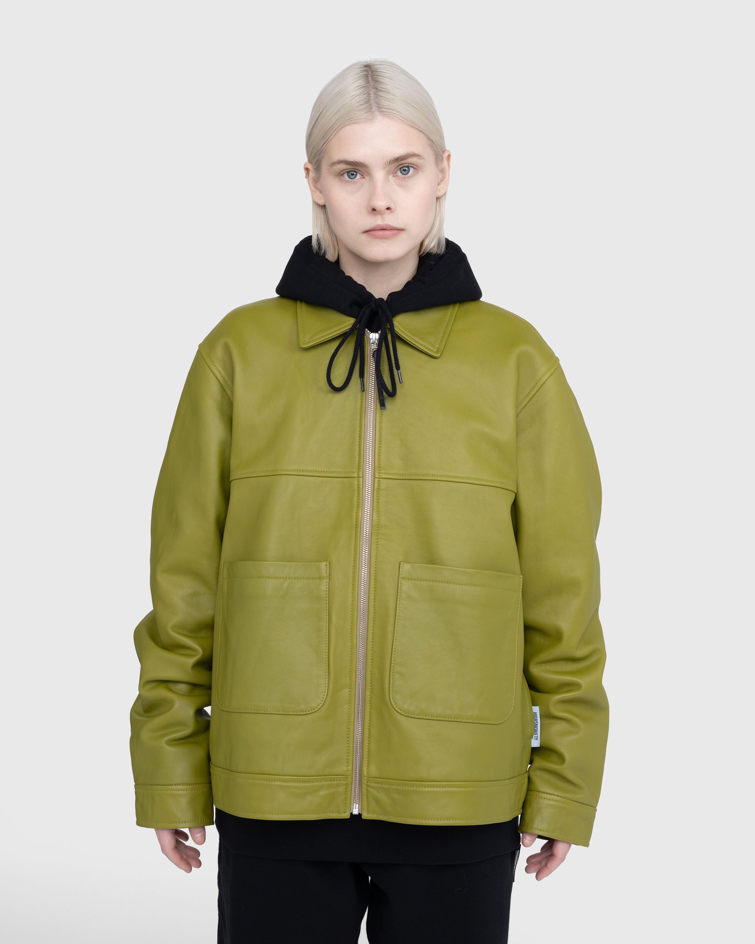 Highsnobiety - Leather Jacket Olive Green - Clothing - Green - Image 8