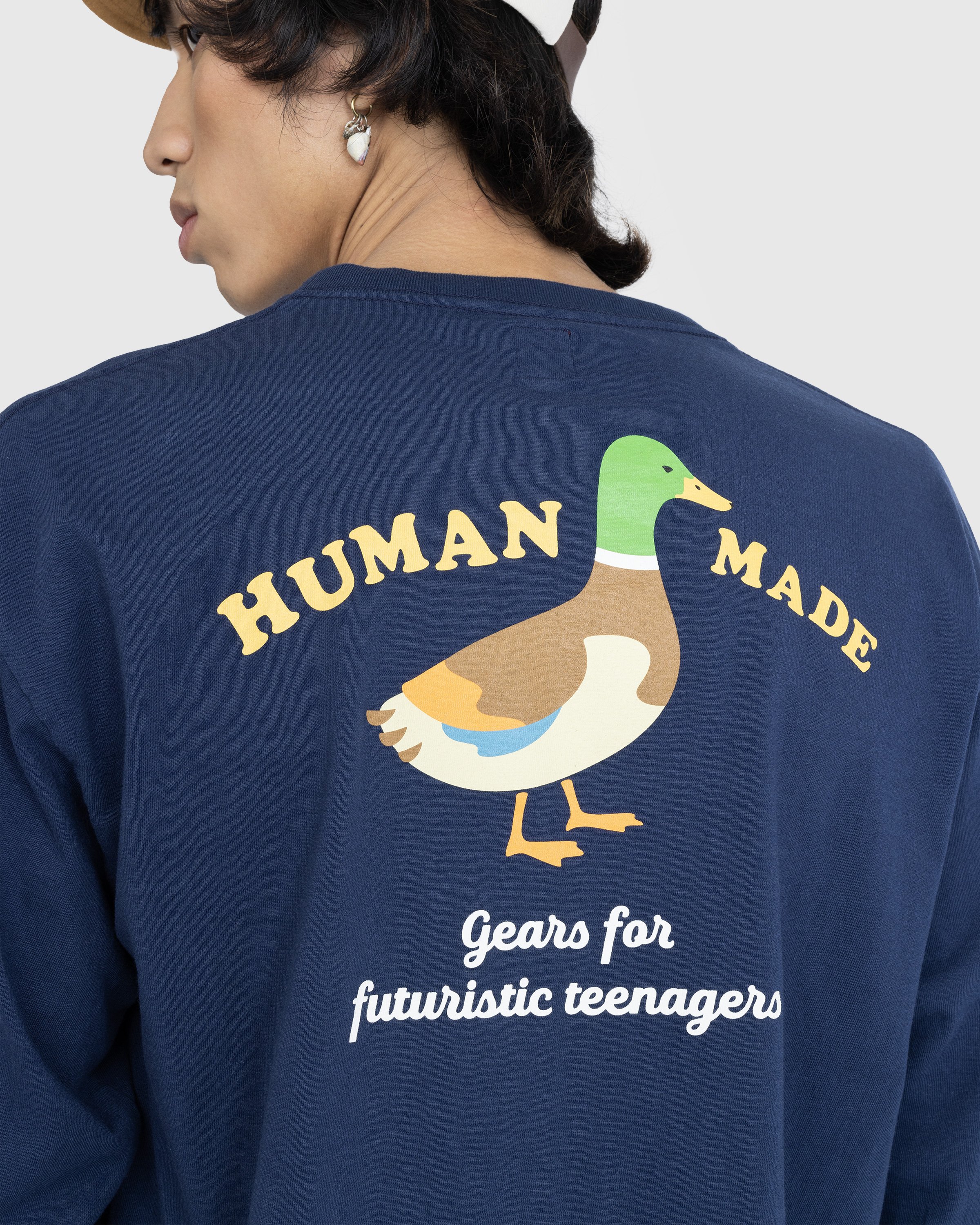 Human Made - Long-Sleeve Duck T-Shirt Navy - Clothing - Blue - Image 7