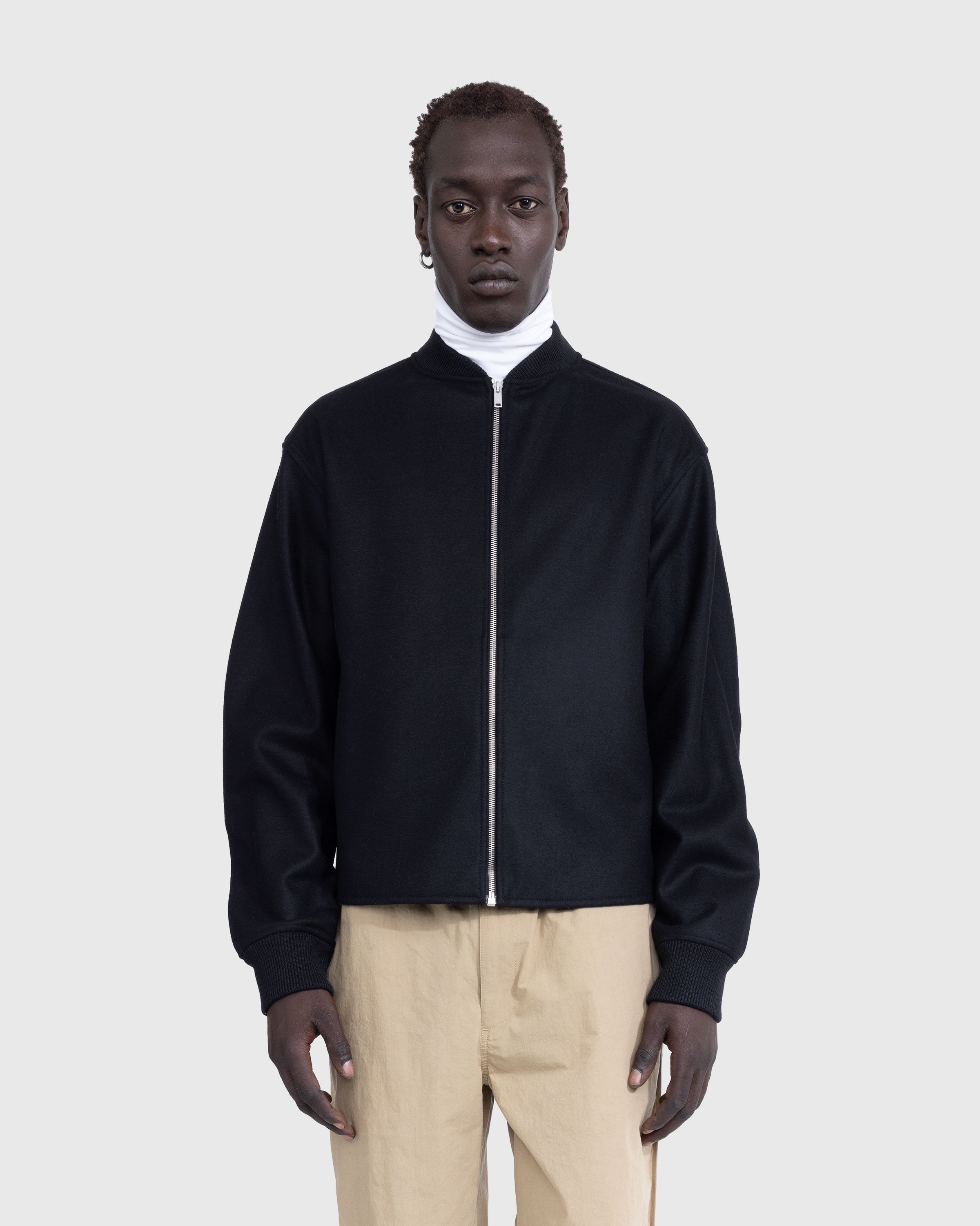 Jil Sander - Full-Zip Wool Melton Jacket Black - Clothing - Black - Image 2