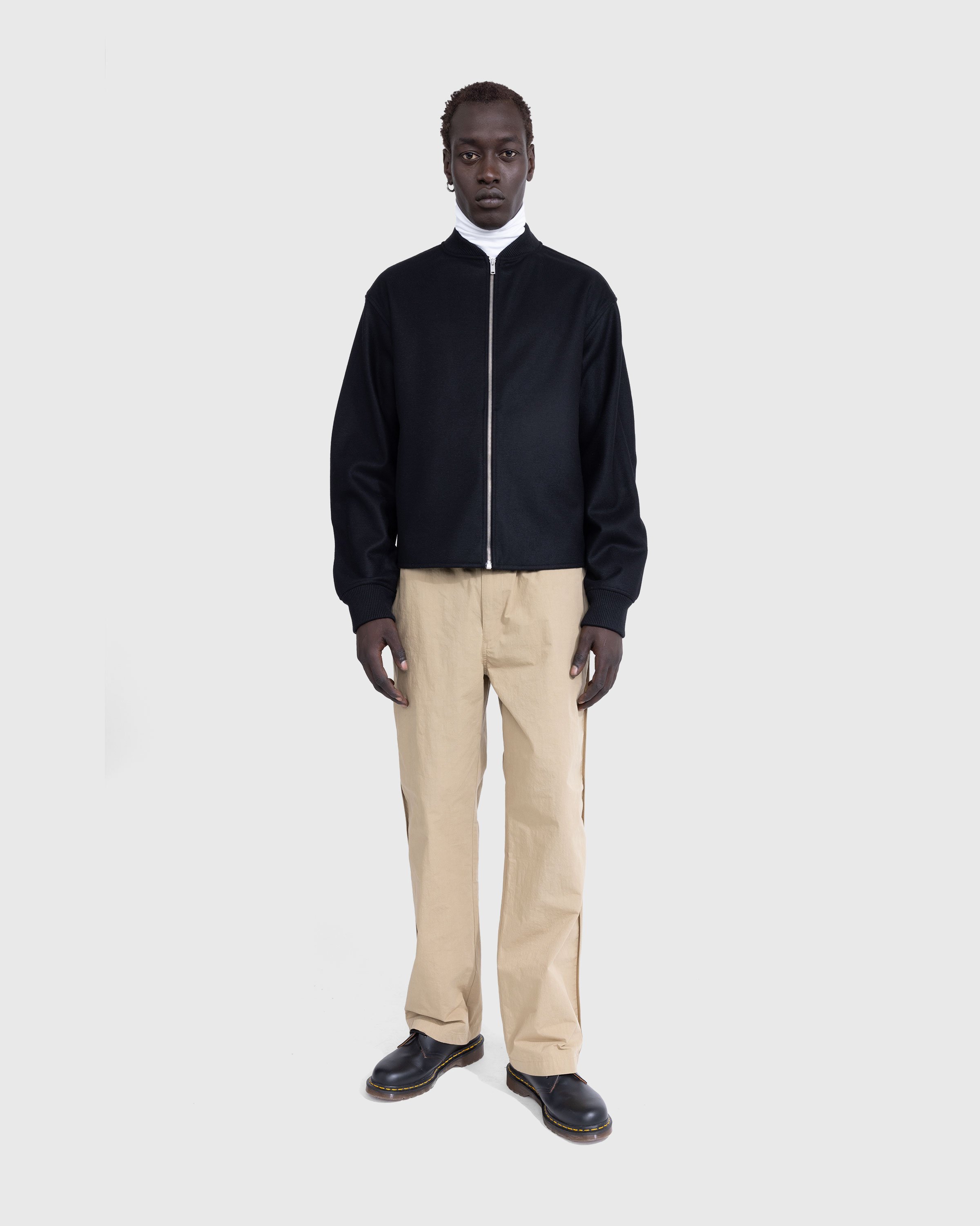 Jil Sander - Full-Zip Wool Melton Jacket Black - Clothing - Black - Image 4