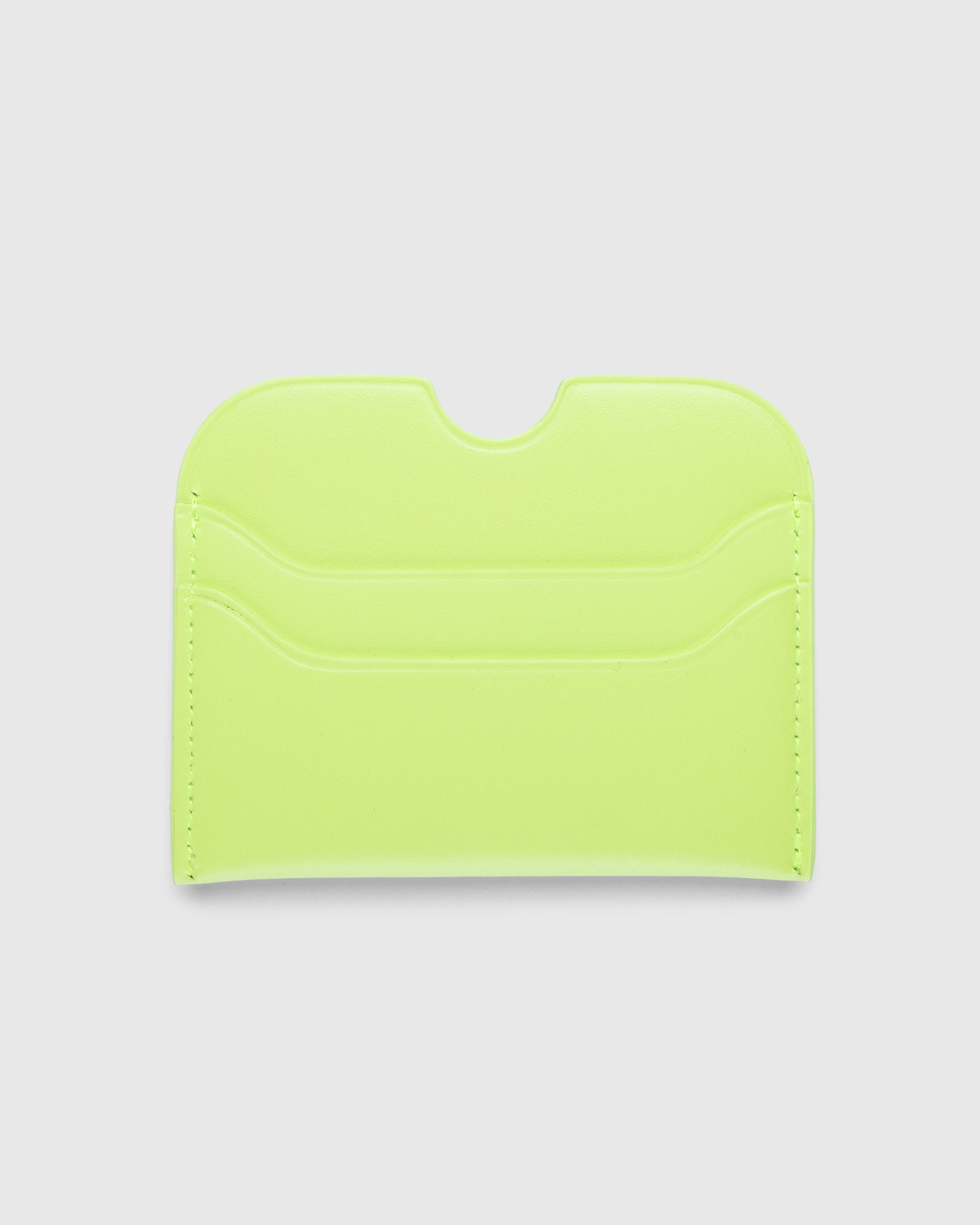 Acne Studios - Leather Card Holder Lime Green - Accessories - Green - Image 2