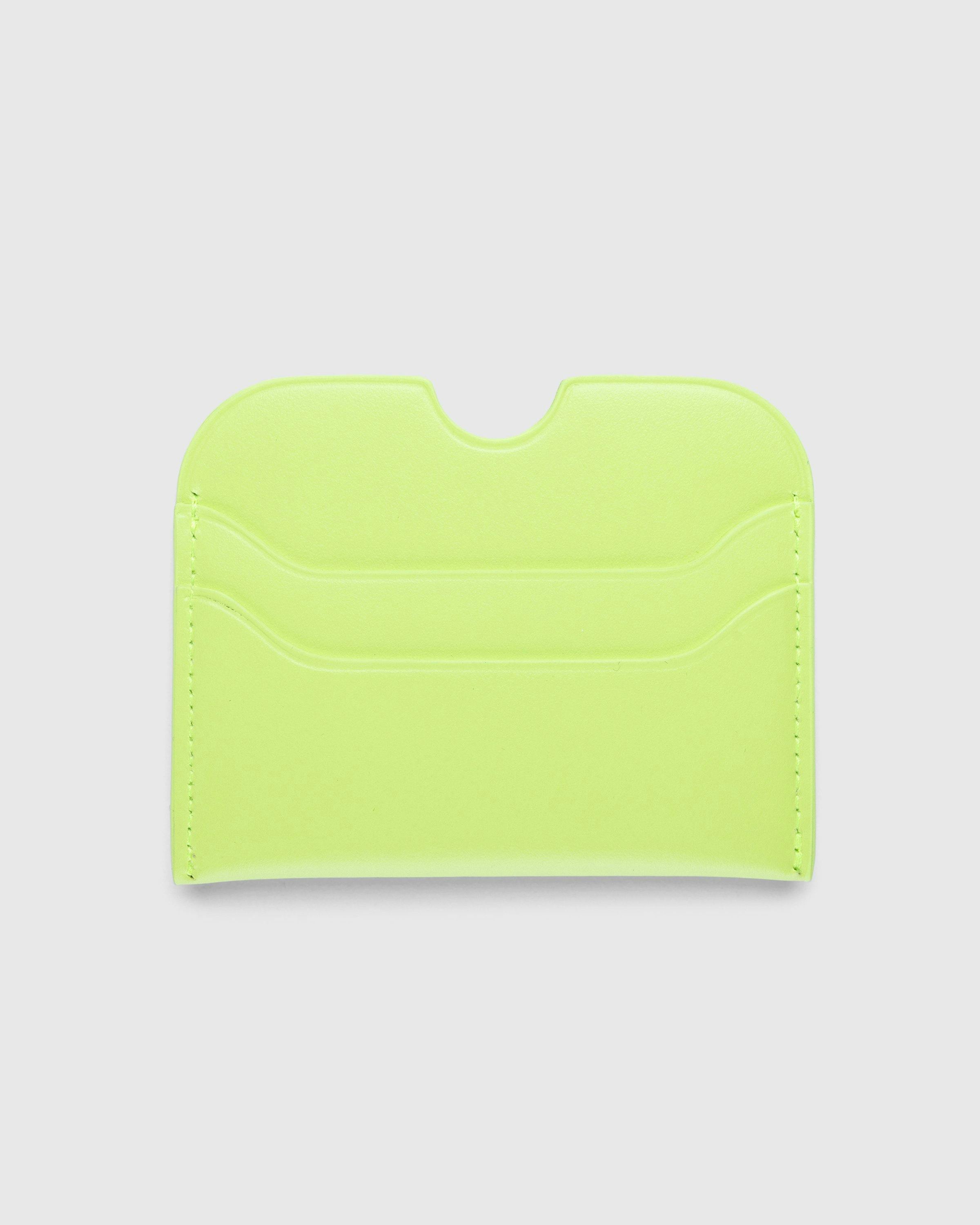 Acne Studios - Leather Card Holder Lime Green - Accessories - Green - Image 2