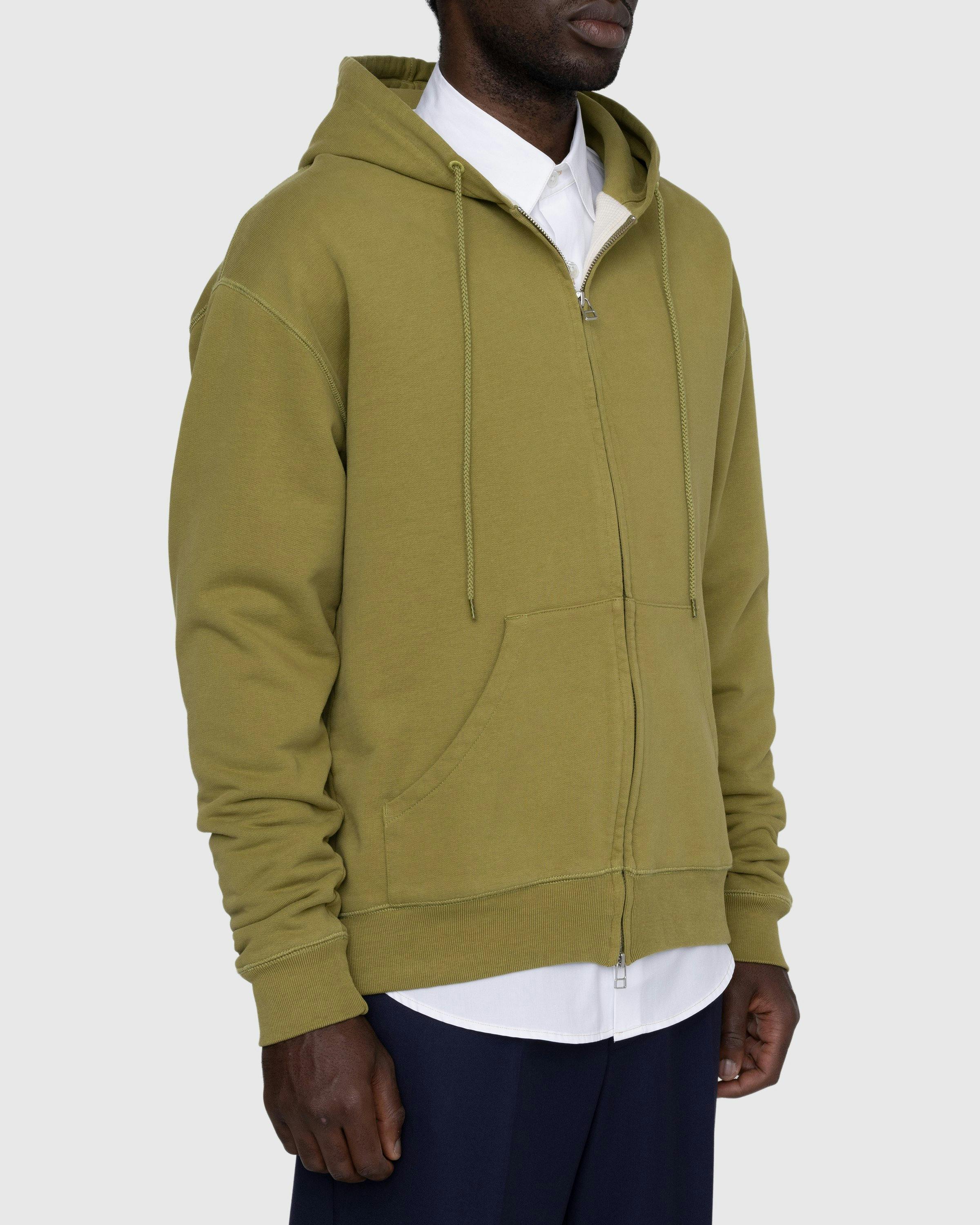 Highsnobiety - Thermal Zip Fleece Hoodie Dark Olive - Clothing - Brown - Image 3