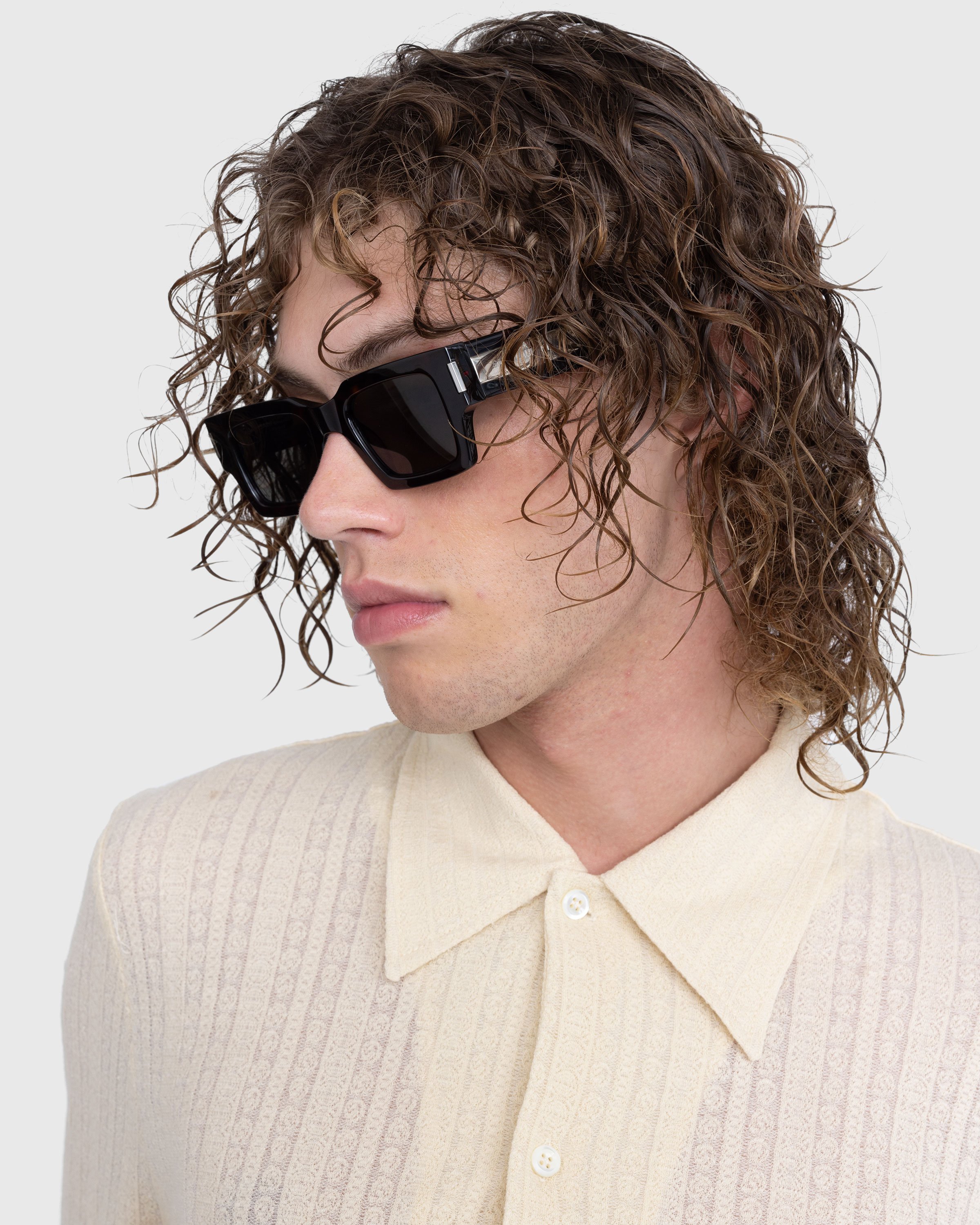 Saint Laurent - SL 572 Square Frame Sunglasses Havana/Crystal/Grey - Accessories - Multi - Image 4