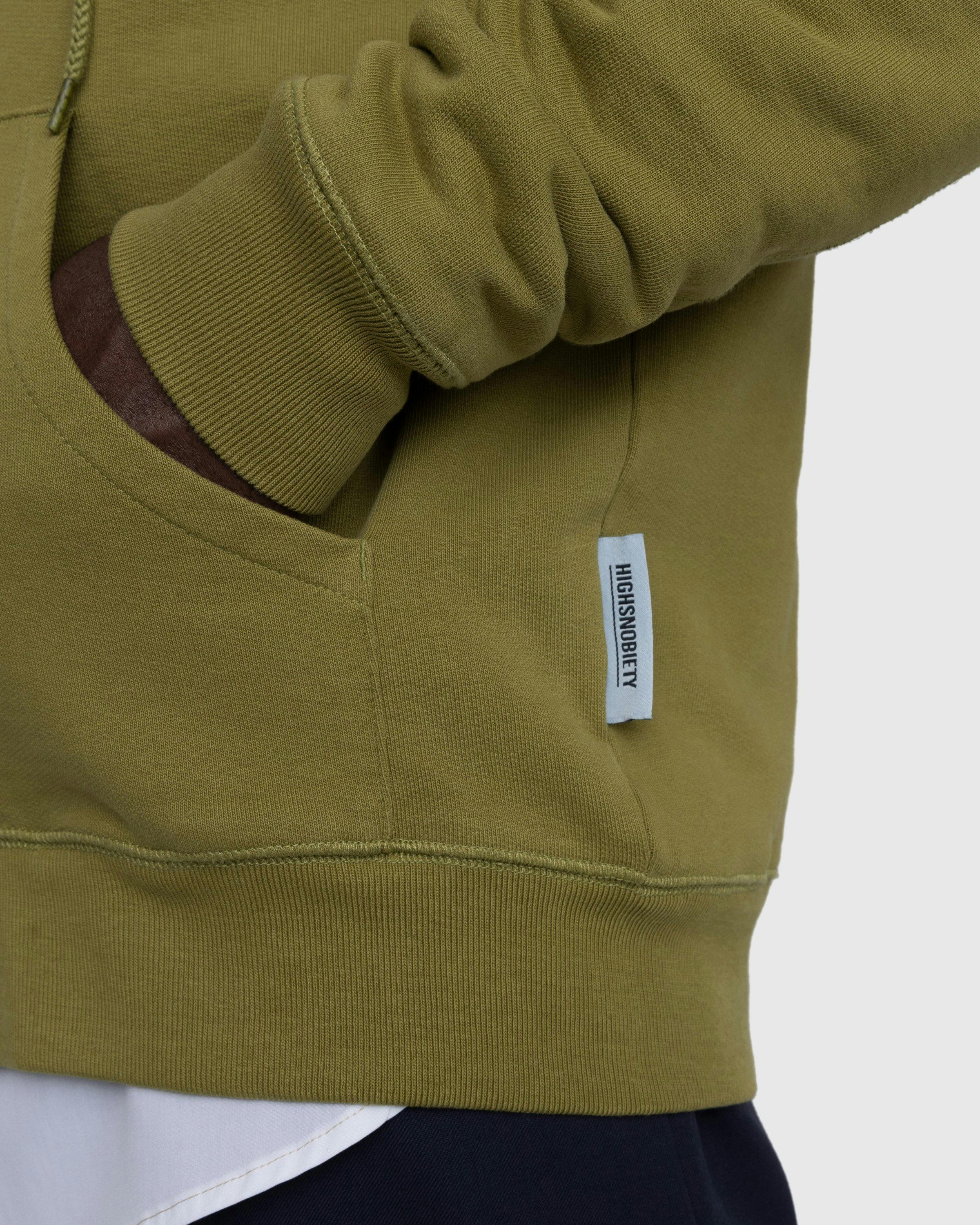 Highsnobiety - Thermal Zip Fleece Hoodie Dark Olive - Clothing - Brown - Image 5