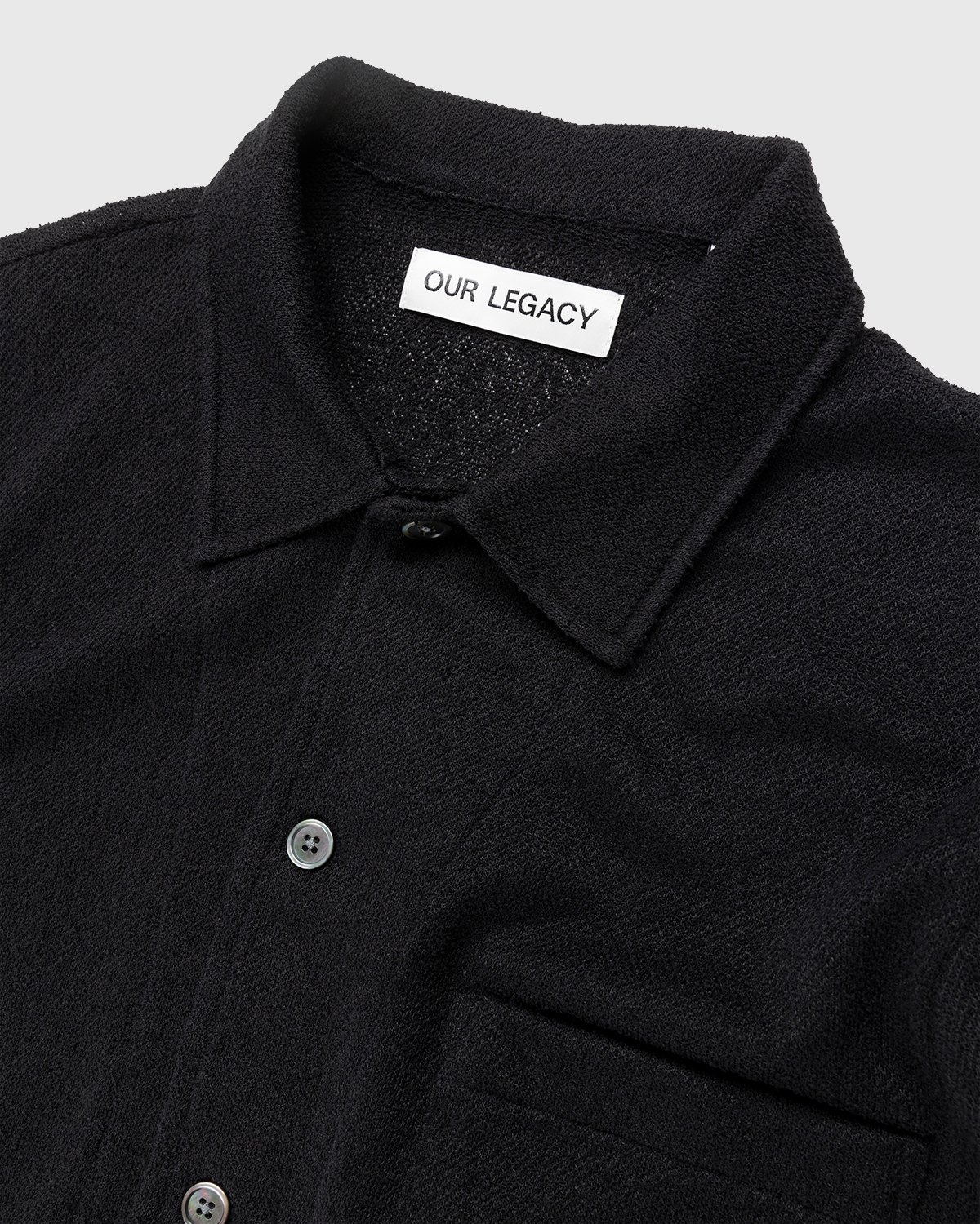 Our Legacy - Box Short Sleeve Shirt Black Boucle - Clothing - Black - Image 3