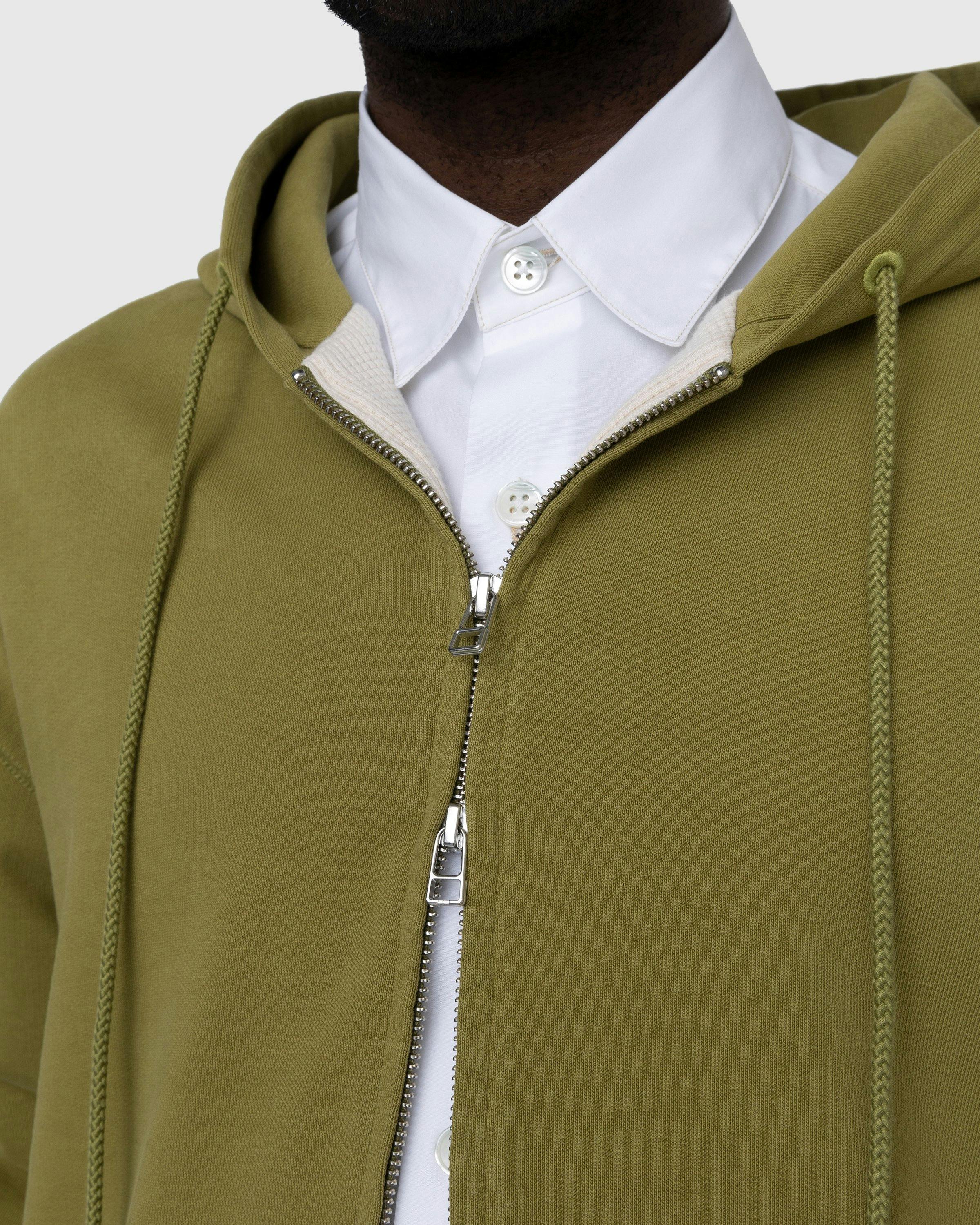 Highsnobiety - Thermal Zip Fleece Hoodie Dark Olive - Clothing - Brown - Image 8