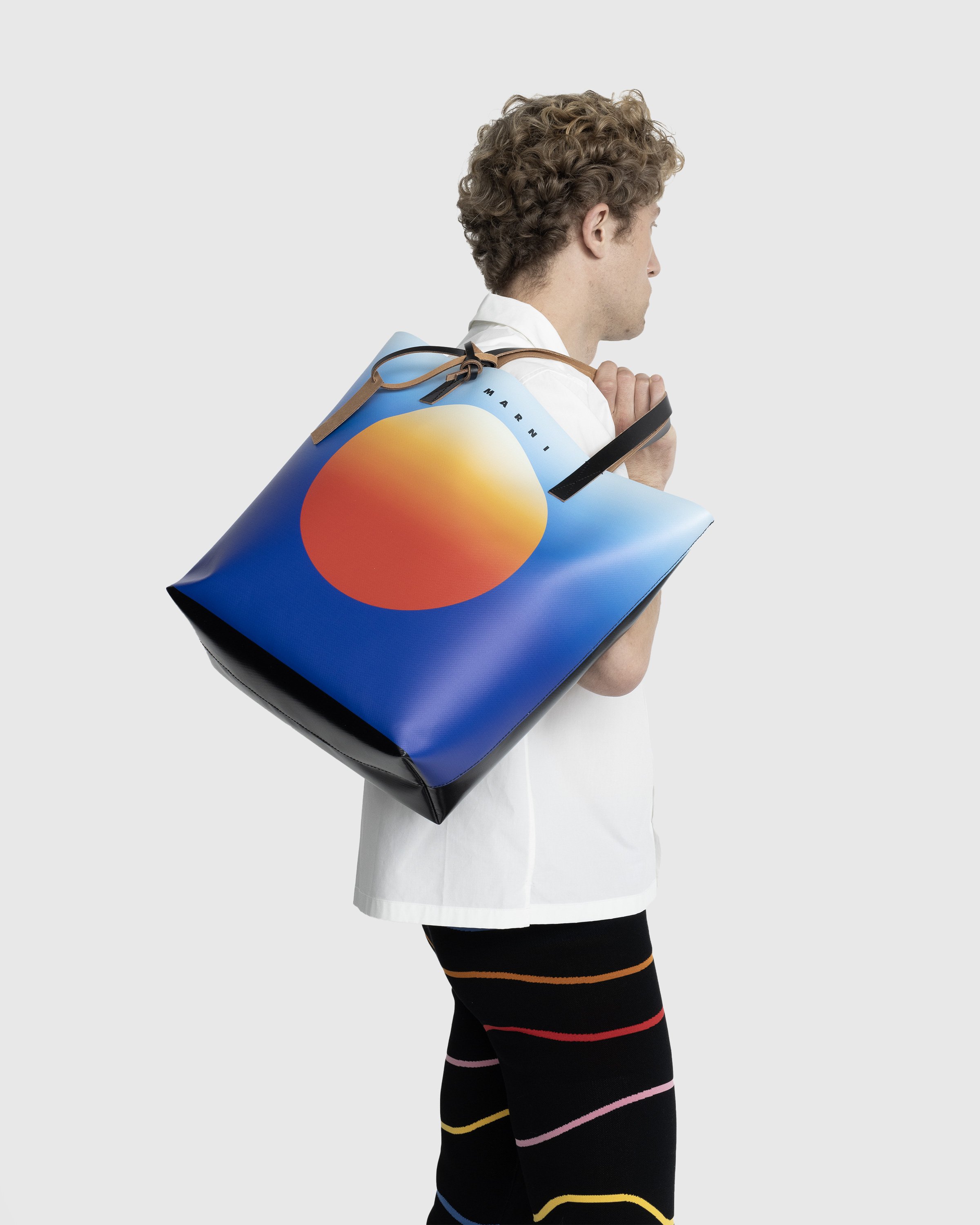 Marni - Sunshine Print Tribeca Shopping Bag Blue - Accessories - Blue - Image 5