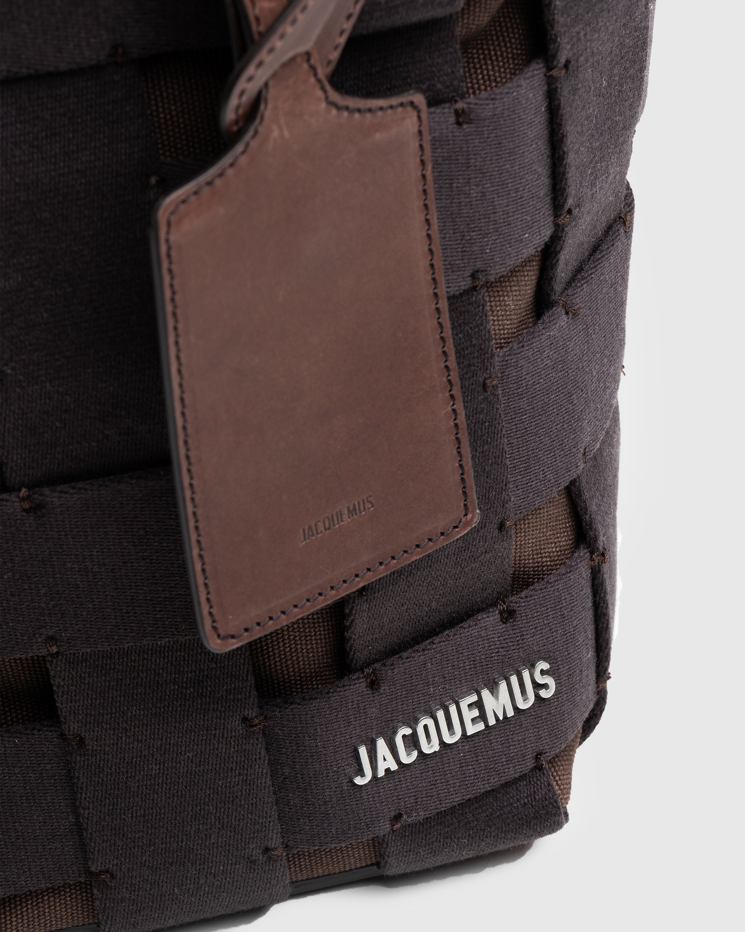 JACQUEMUS - Le Seau Grosgrain Bucket Bag Dark Brown - Accessories - Yellow - Image 4