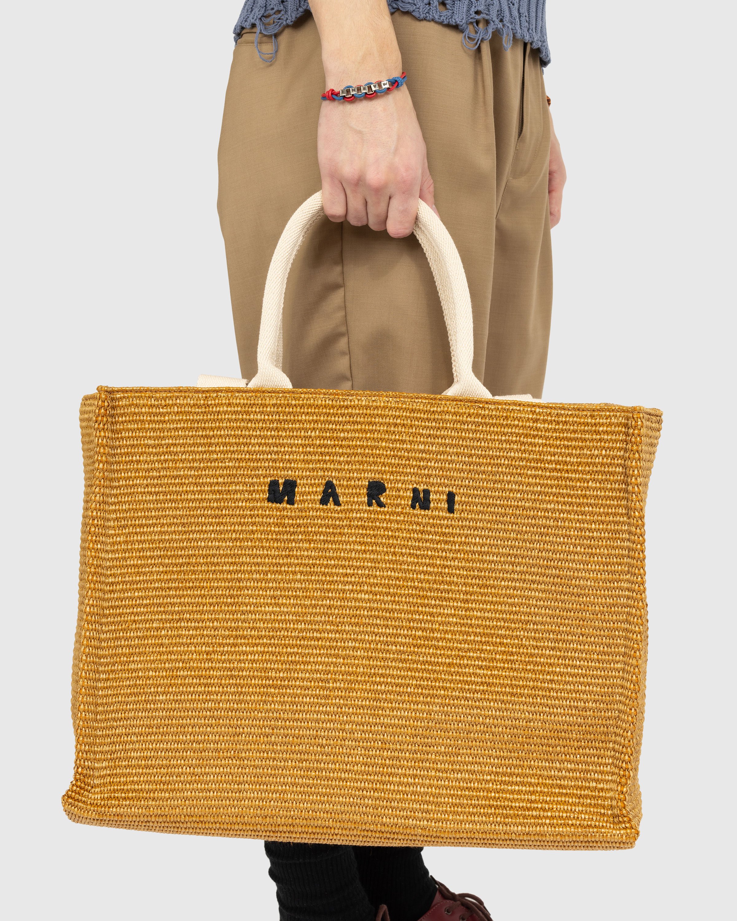 Marni - Large Raffia Tote Bag Raw Sienna/Natural - Accessories - Brown - Image 2