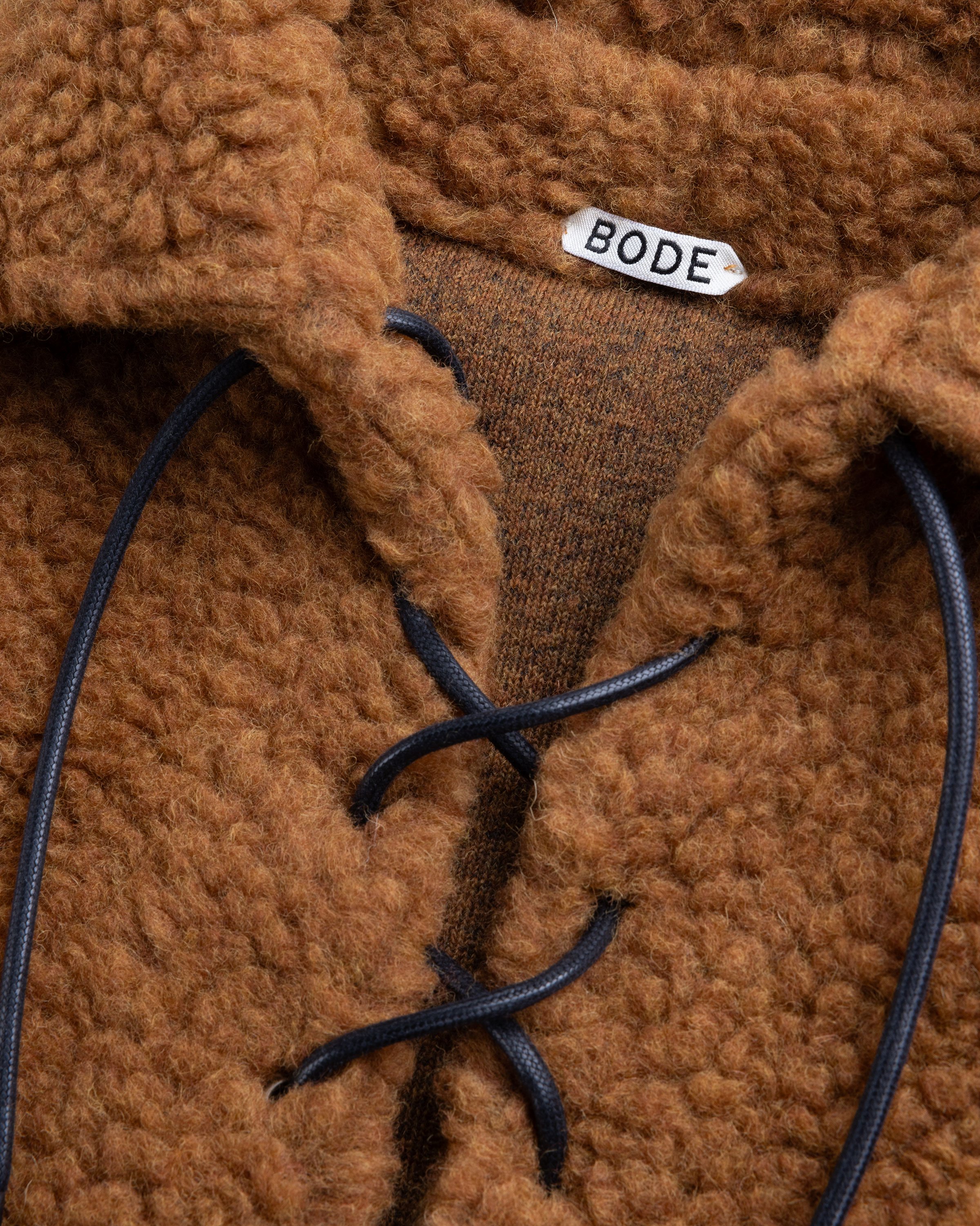 Bode - Fleece Tie-Up Pullover Caramel - Clothing - Beige - Image 6