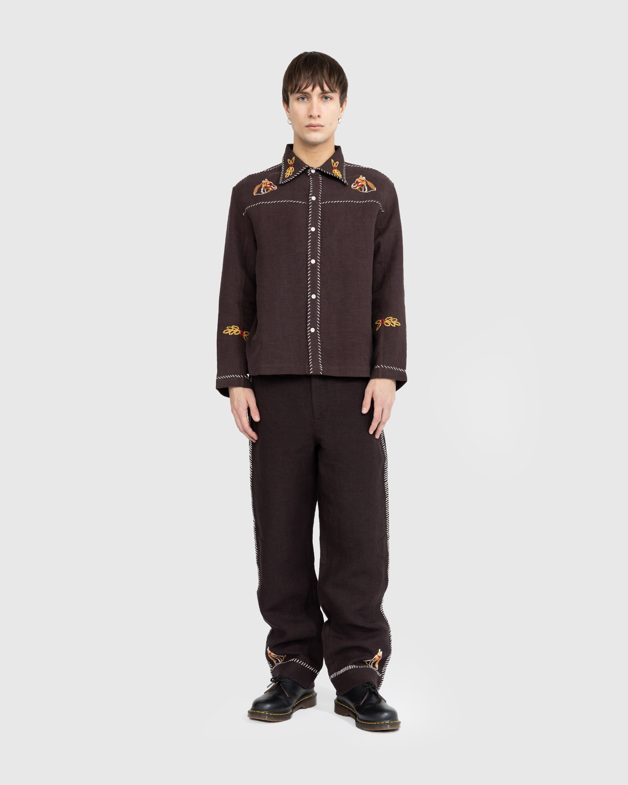 Bode - Show Pony Overshirt Brown - Clothing - BROWN - Image 3