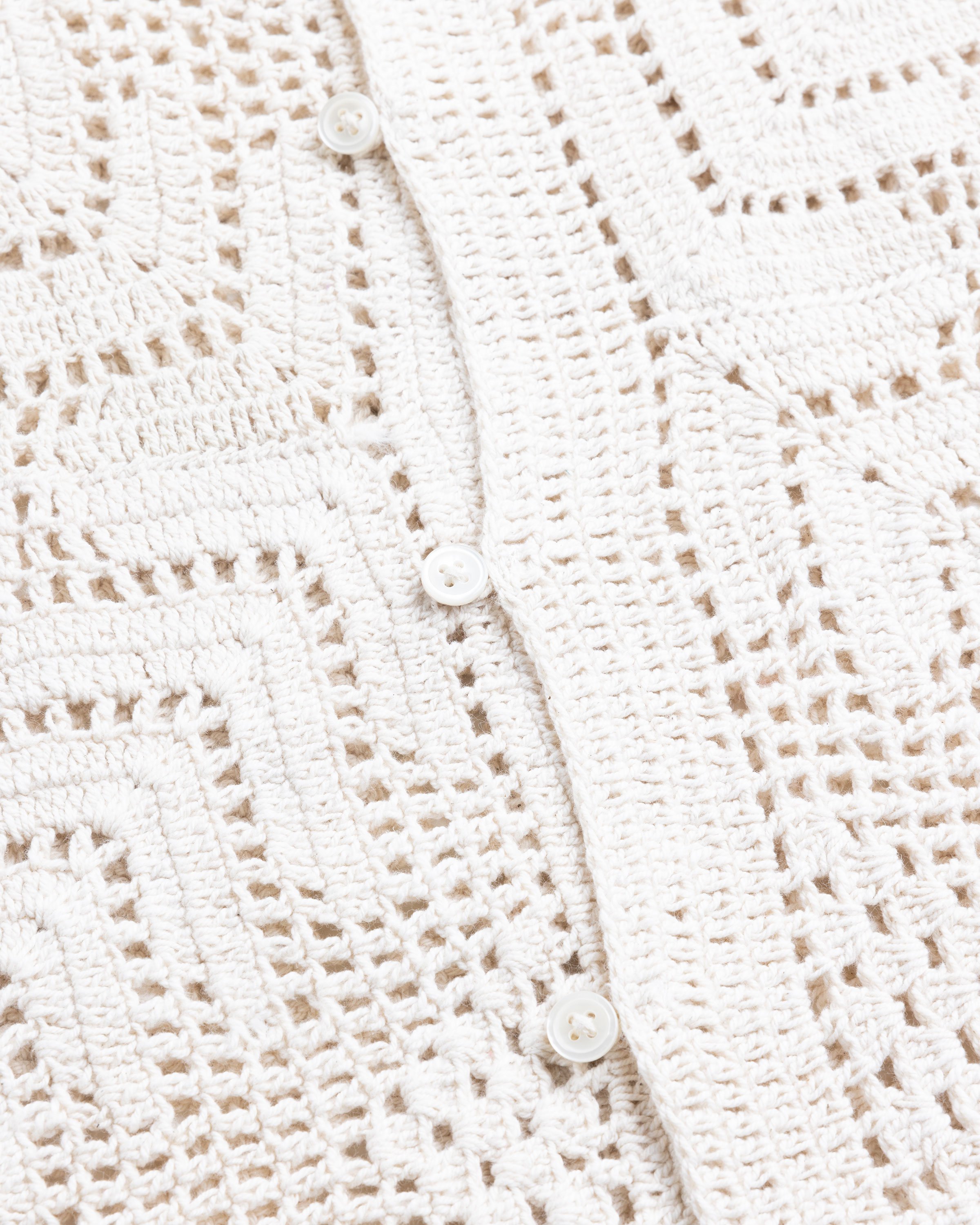 Bode - Overdye Crochet Shirt Cream - Clothing - Beige - Image 7