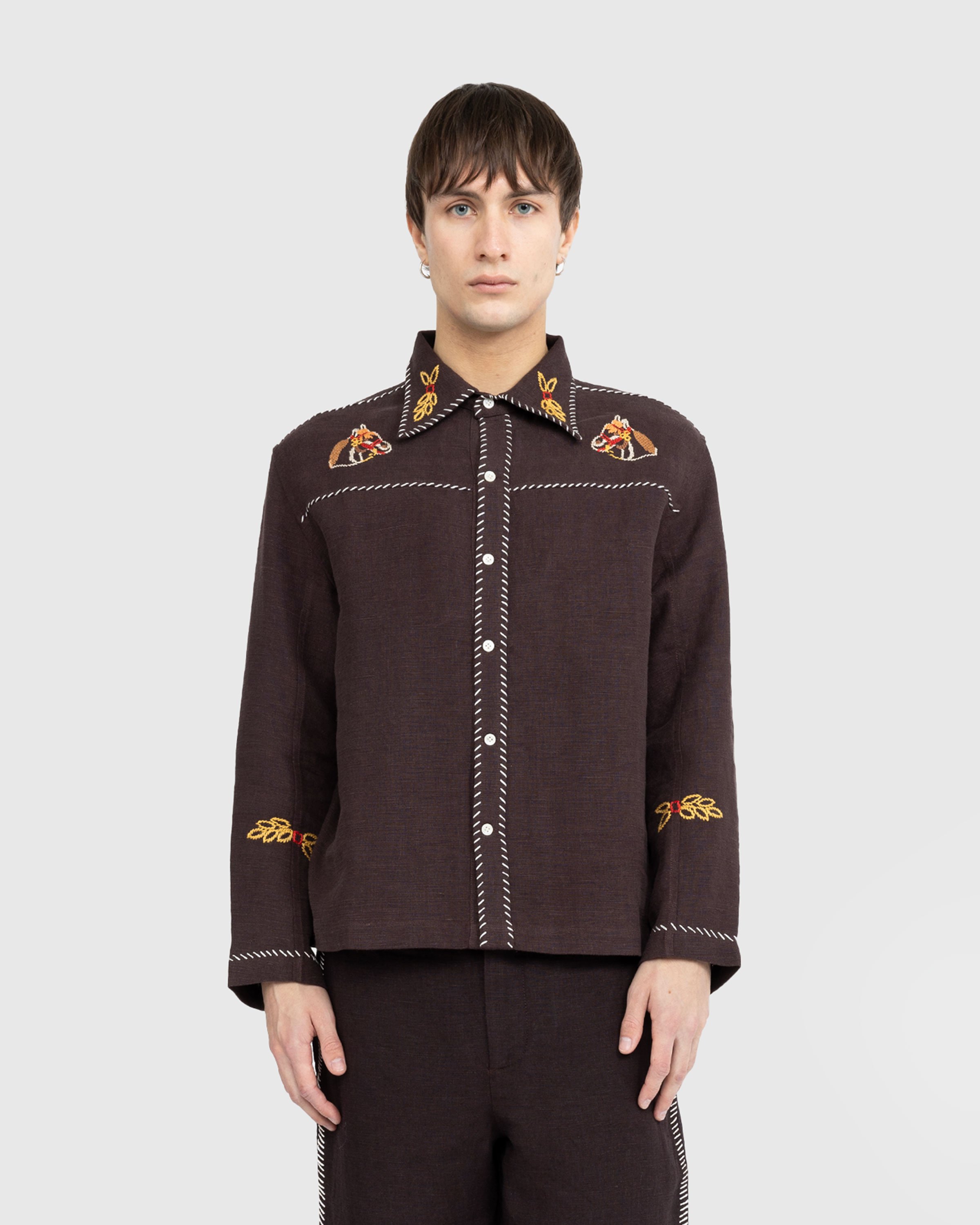 Bode - Show Pony Overshirt Brown - Clothing - BROWN - Image 2