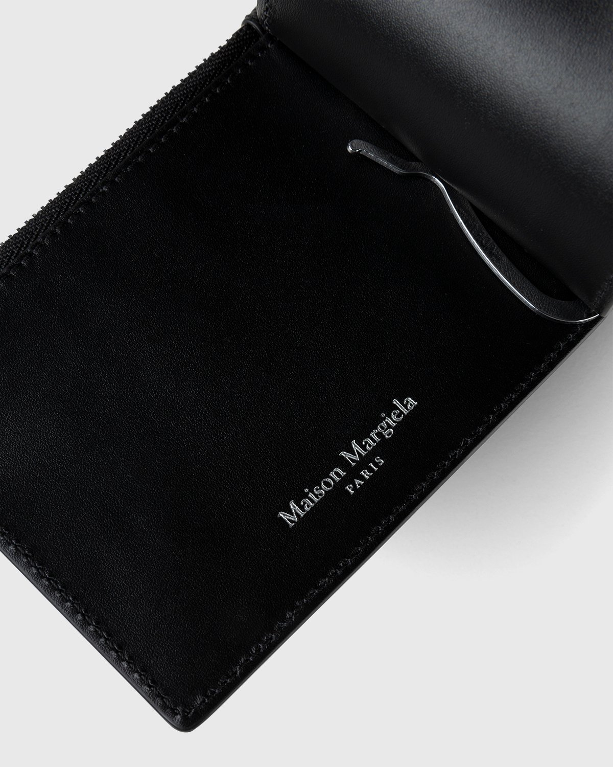 Maison Margiela - Leather Card Holder With Money Clip Black - Accessories - Black - Image 2