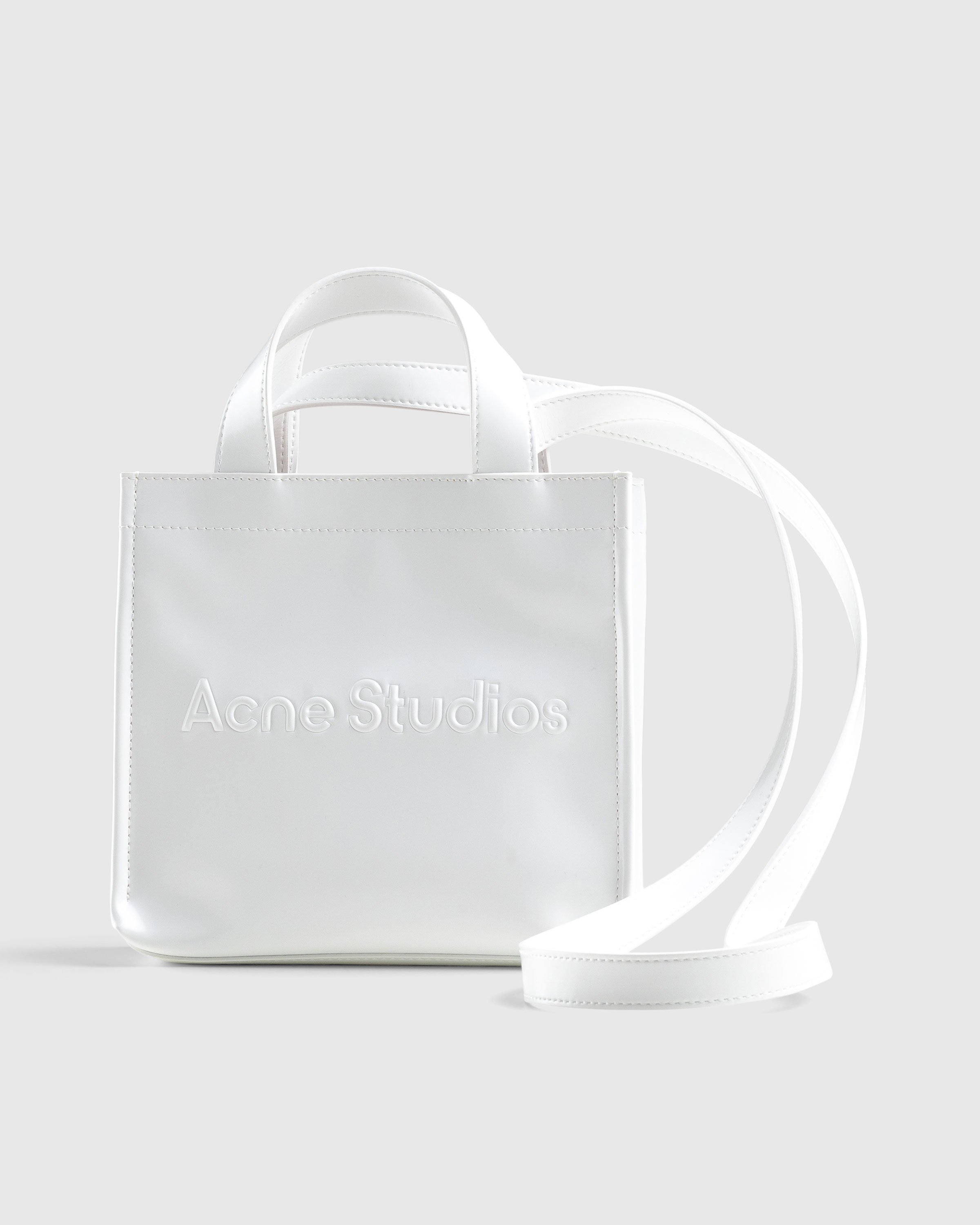 Acne Studios - Mini Logo Tote Bag White - Accessories - White - Image 3