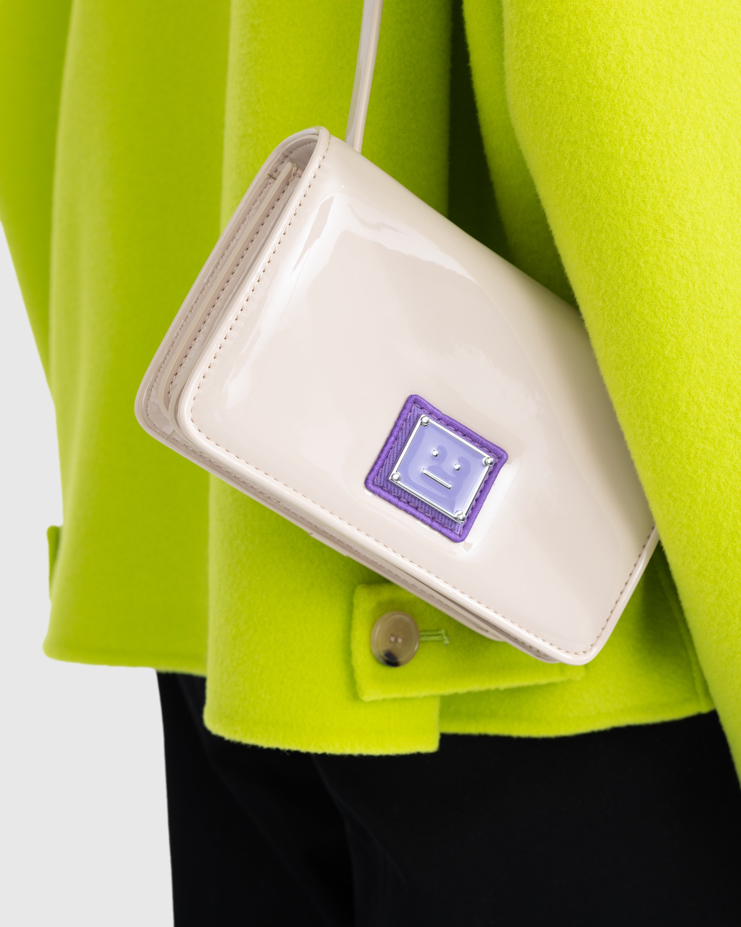 Acne Studios - Mini Crossbody Face Bag Light Beige/Purple - Accessories - Beige - Image 5