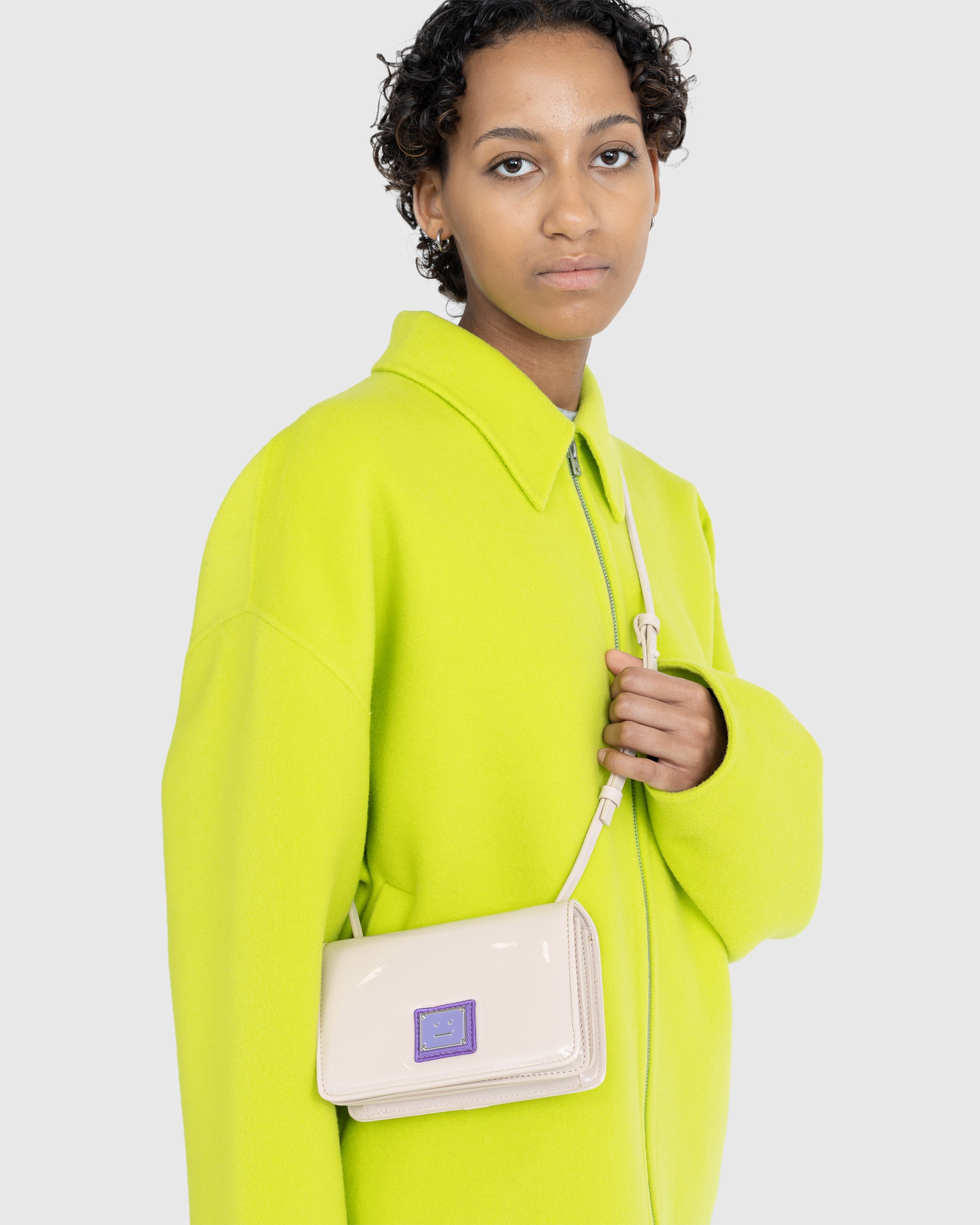Acne Studios - Mini Crossbody Face Bag Light Beige/Purple - Accessories - Beige - Image 6
