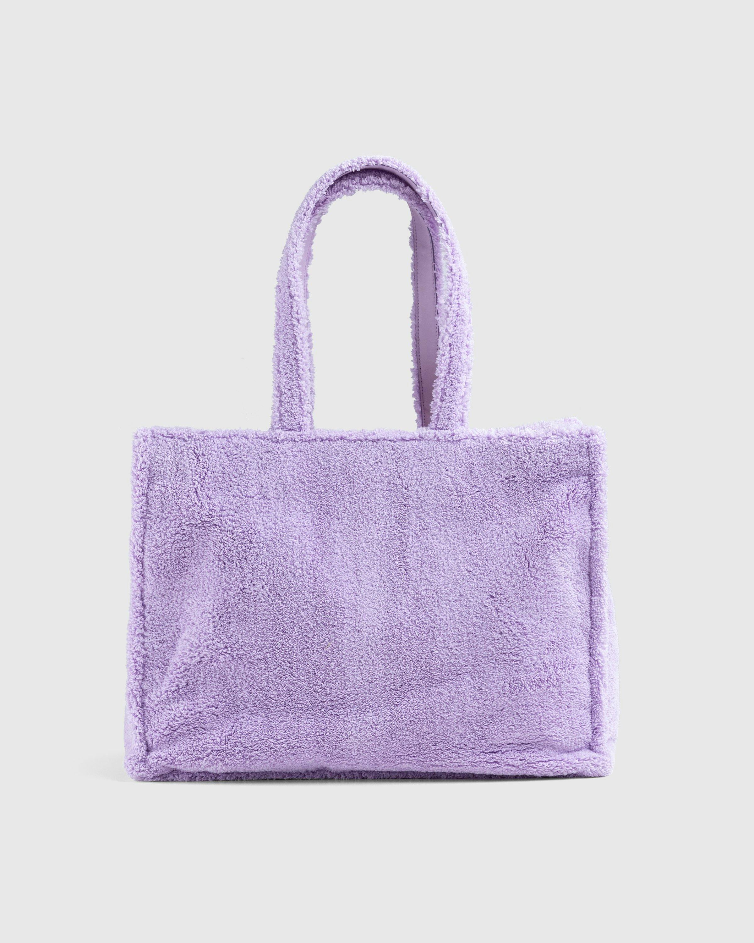 Acne Studios - Furry Logo Shoulder Tote Bag Lilac Purple - Accessories - Purple - Image 2