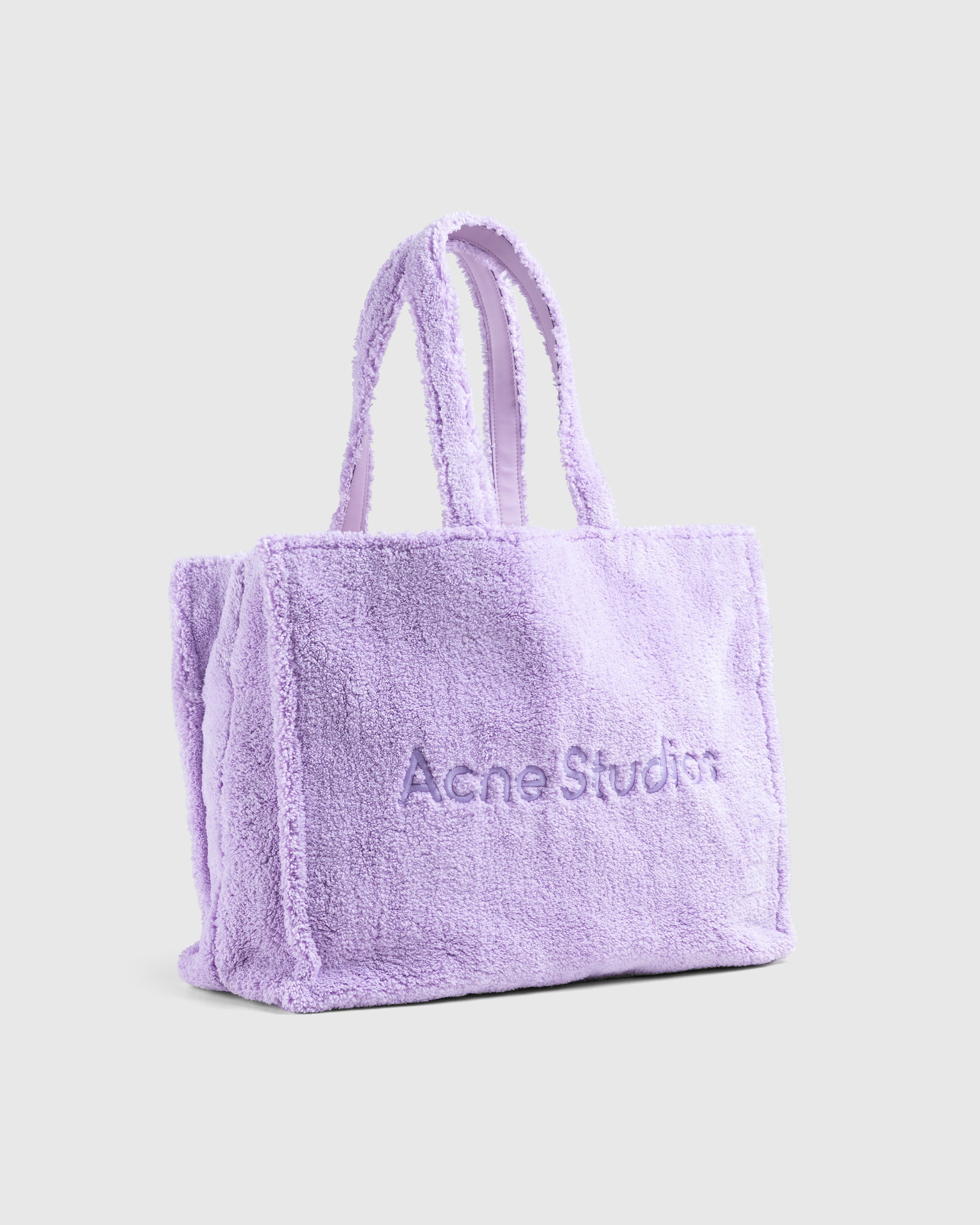 Acne Studios - Furry Logo Shoulder Tote Bag Lilac Purple - Accessories - Purple - Image 3