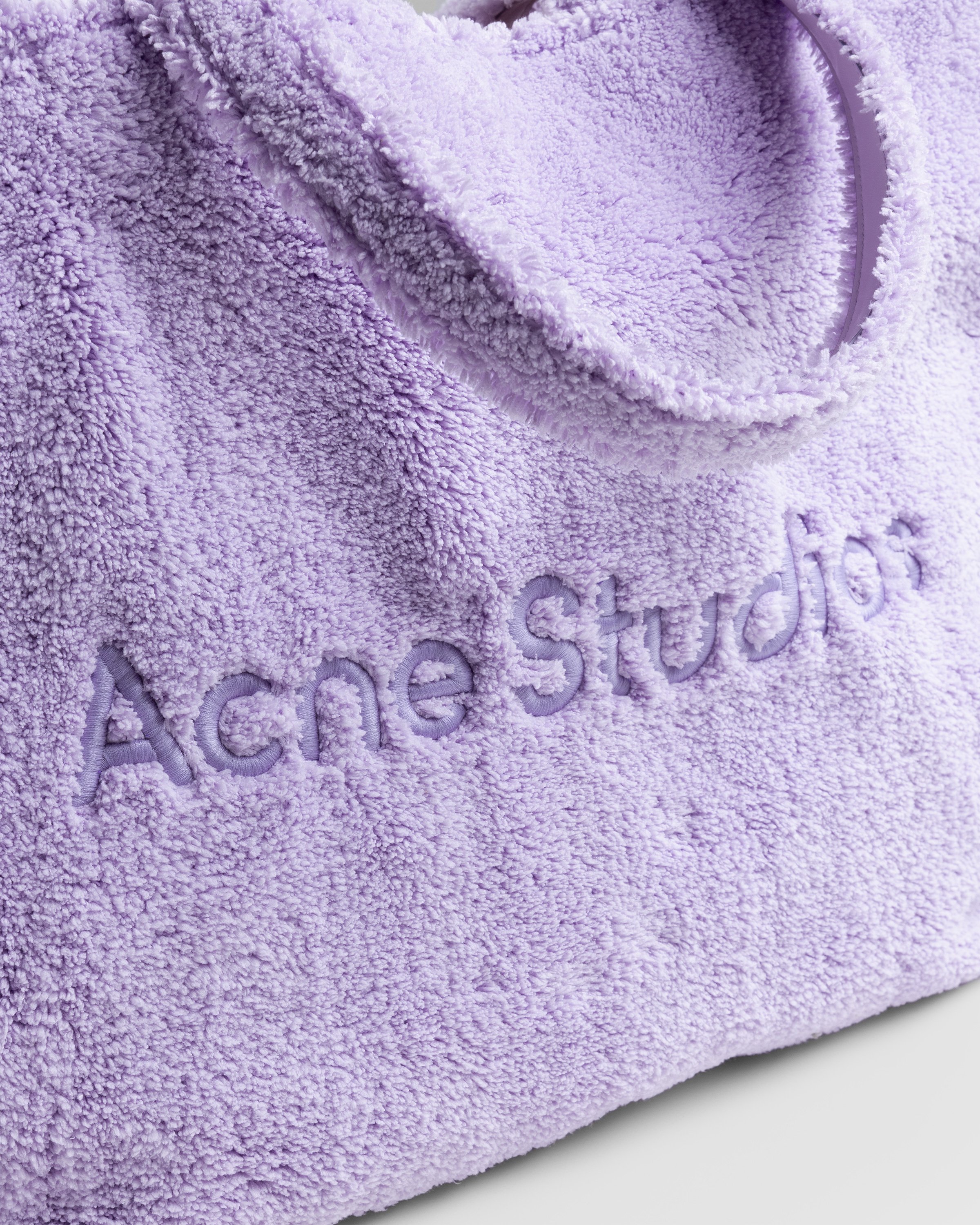Acne Studios - Furry Logo Shoulder Tote Bag Lilac Purple - Accessories - Purple - Image 4
