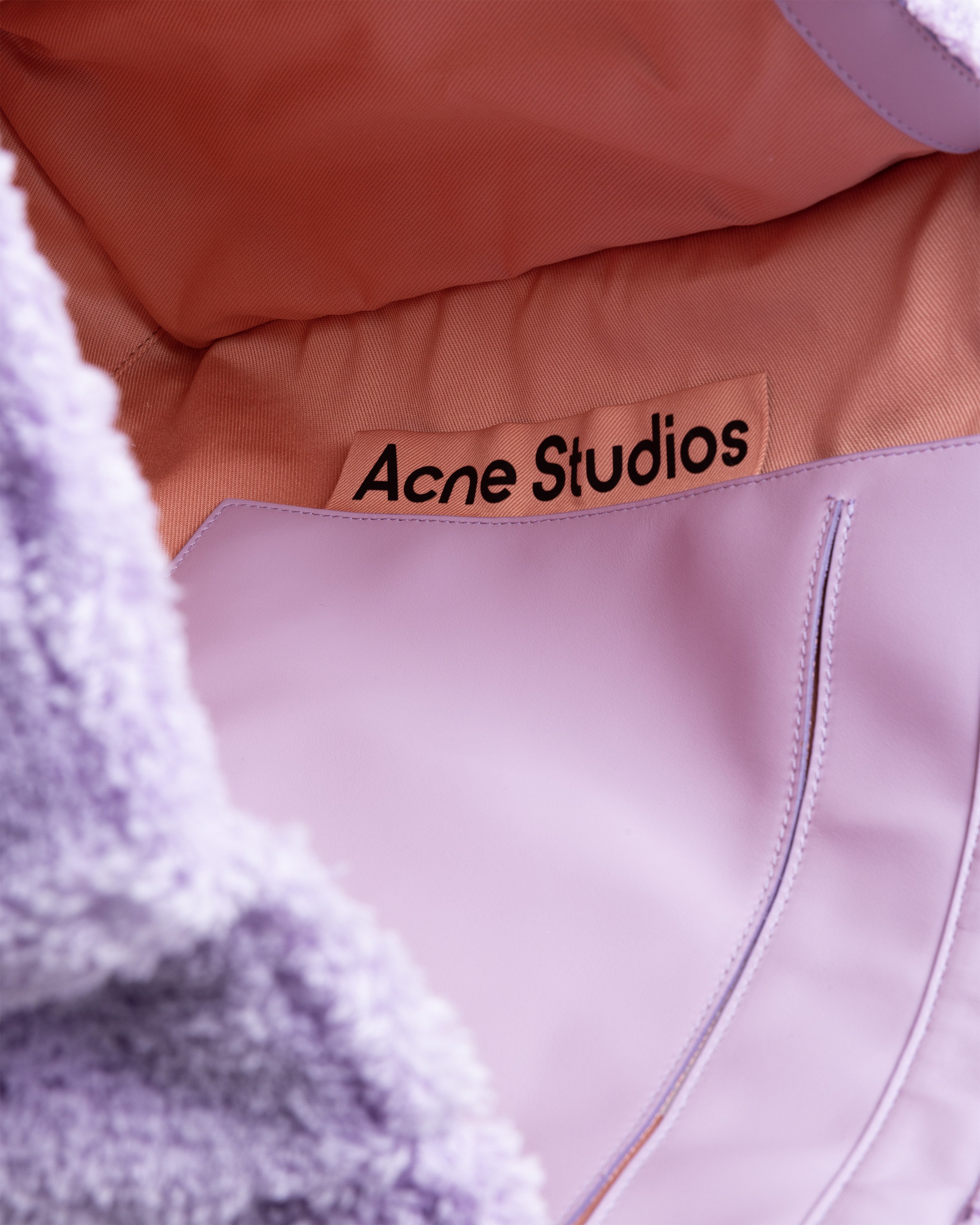 Acne Studios - Furry Logo Shoulder Tote Bag Lilac Purple - Accessories - Purple - Image 5