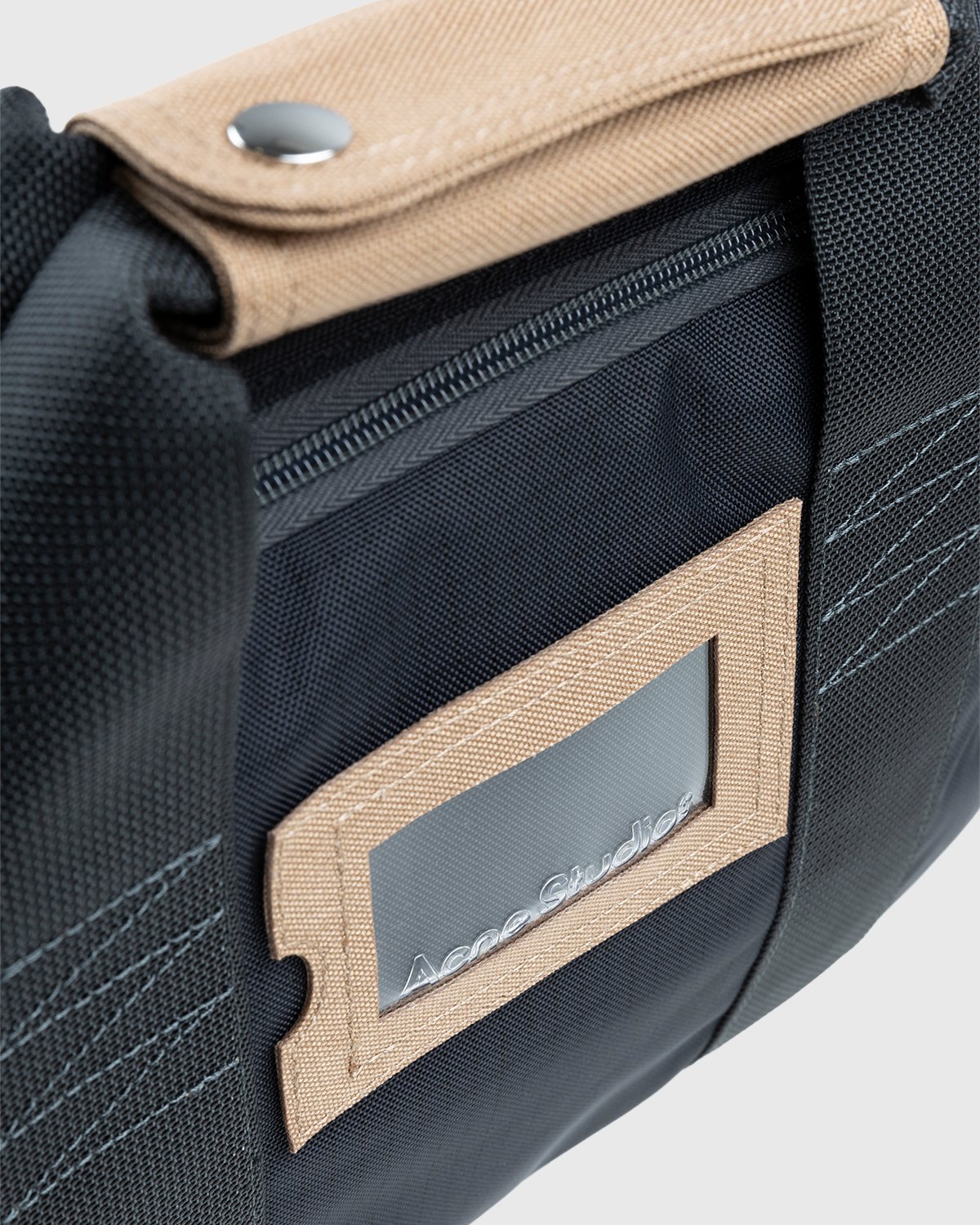 Acne Studios - Nylon Crossbody Laptop Bag Black/Khaki Green - Accessories - Black - Image 7