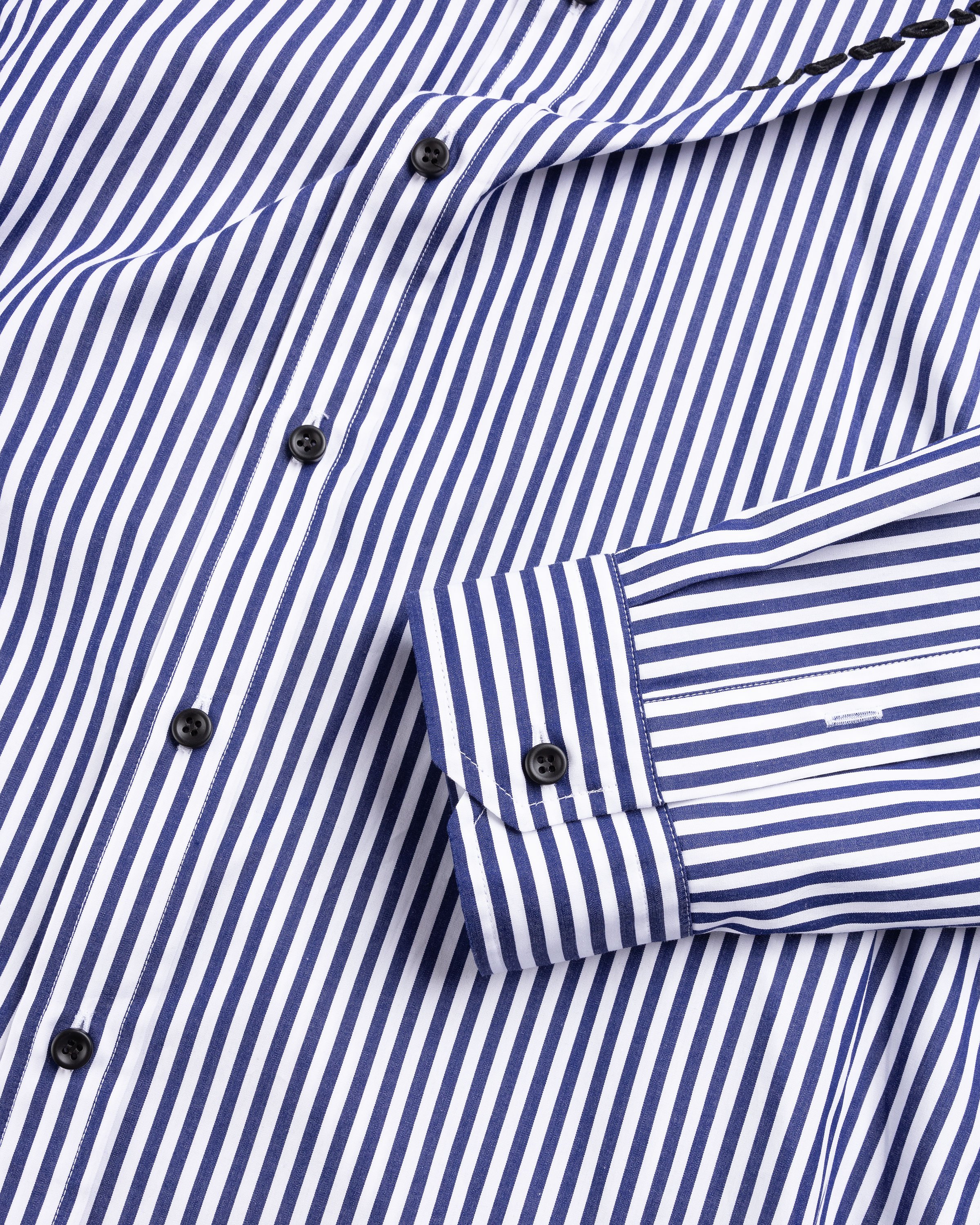 Y/Project - Pinched Logo Stripe Shirt Navy/White - Clothing - Blue - Image 6