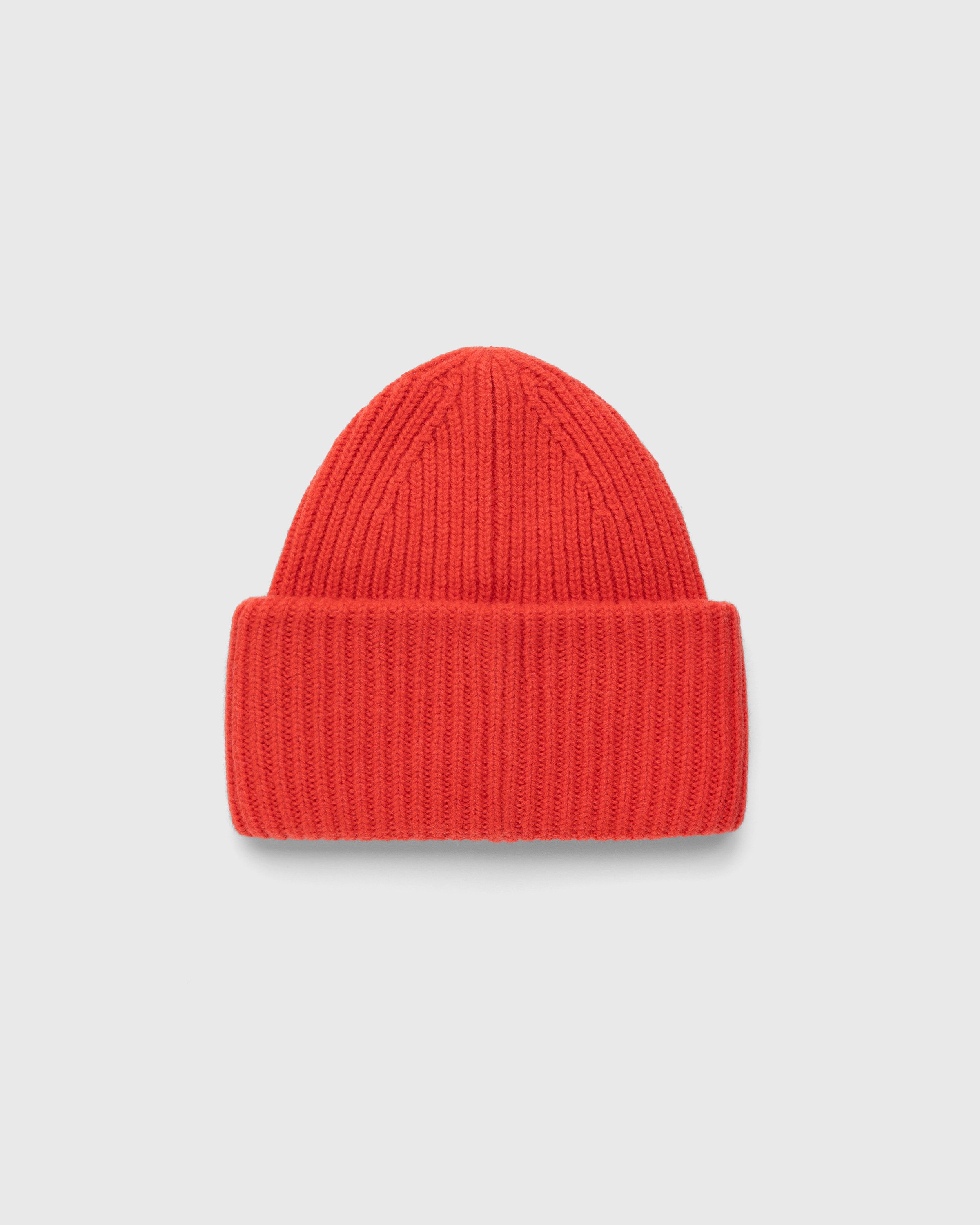 Acne Studios - Large Face Logo Beanie Red - Accessories - Red - Image 2