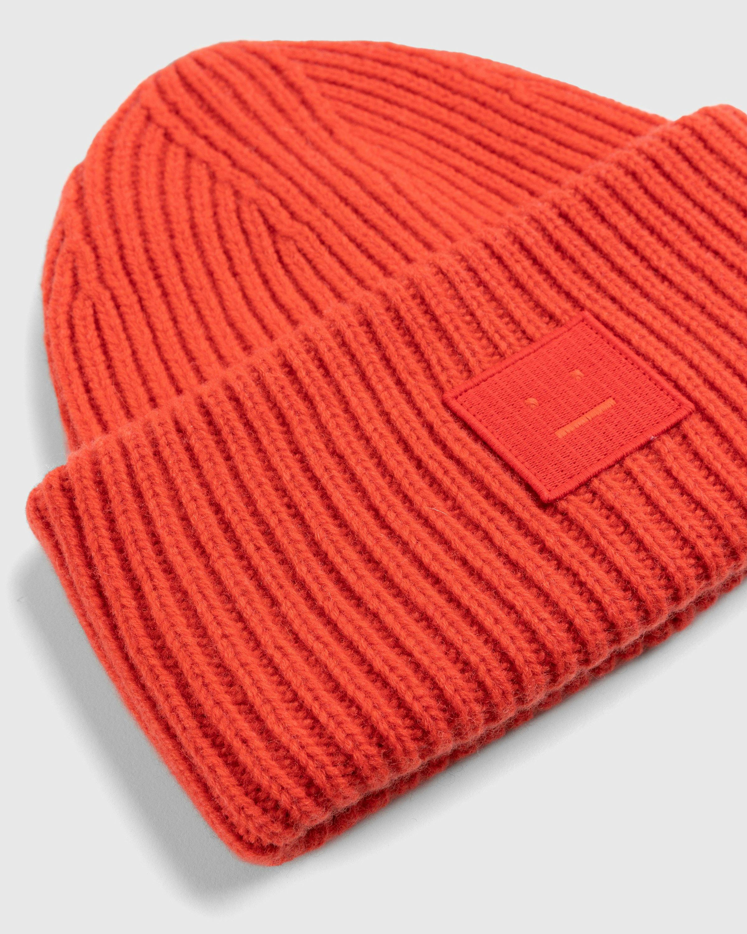 Acne Studios - Large Face Logo Beanie Red - Accessories - Red - Image 3