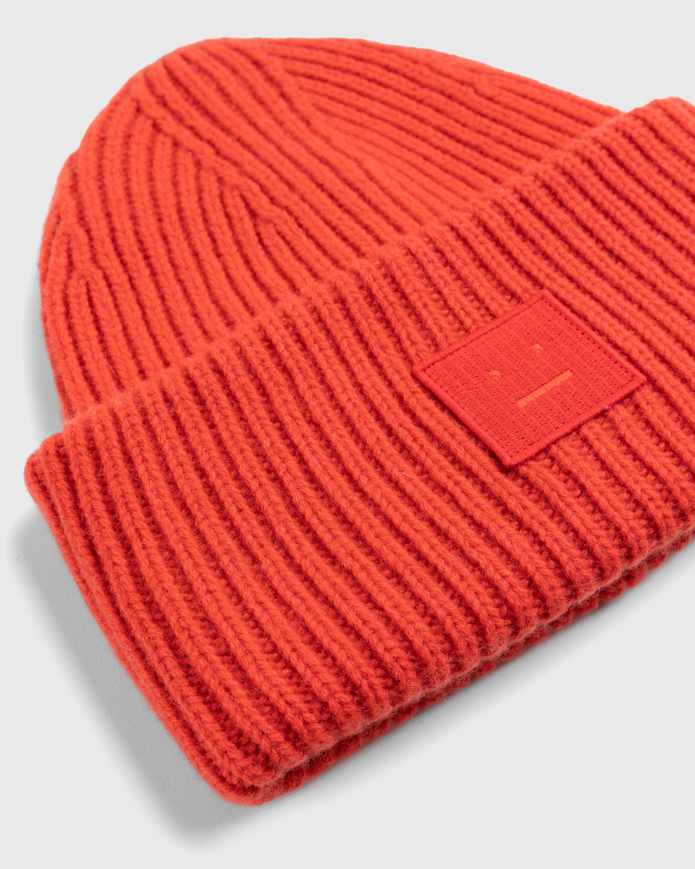 Acne Studios - Large Face Logo Beanie Red - Accessories - Red - Image 3