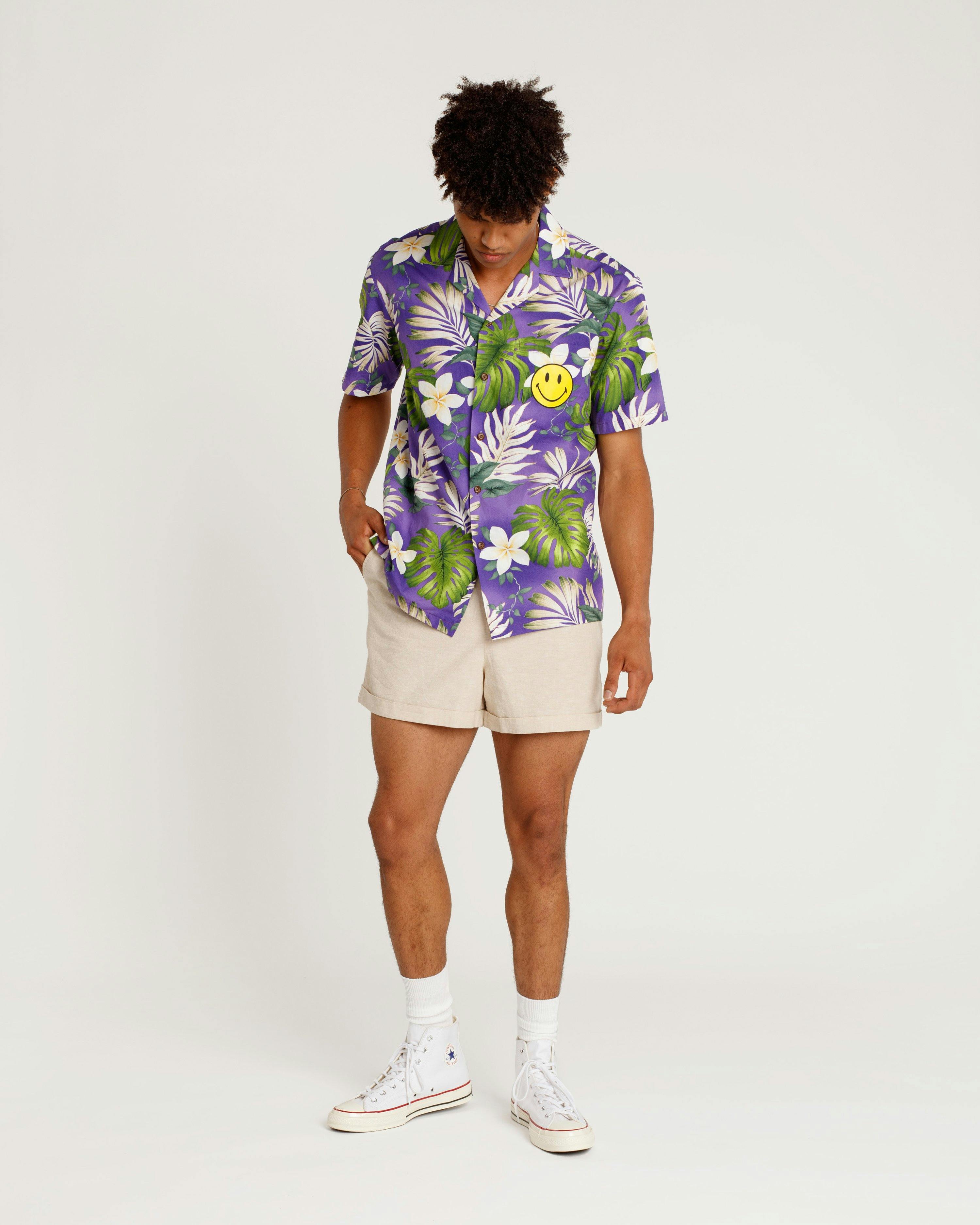 Market - Purple Smiley Hawaiian Shirt - Clothing - Purple - Image 6