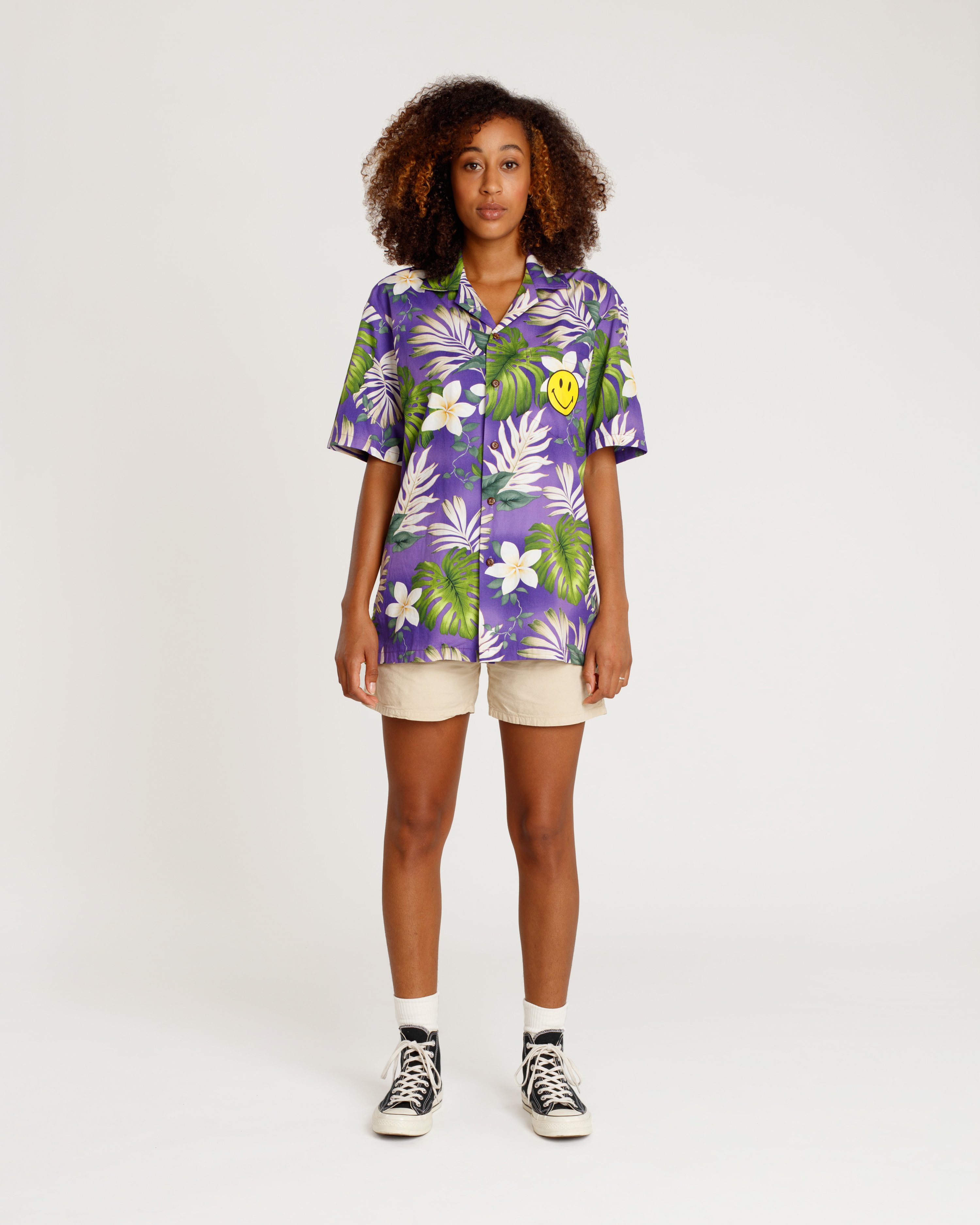 Market - Purple Smiley Hawaiian Shirt - Clothing - Purple - Image 4