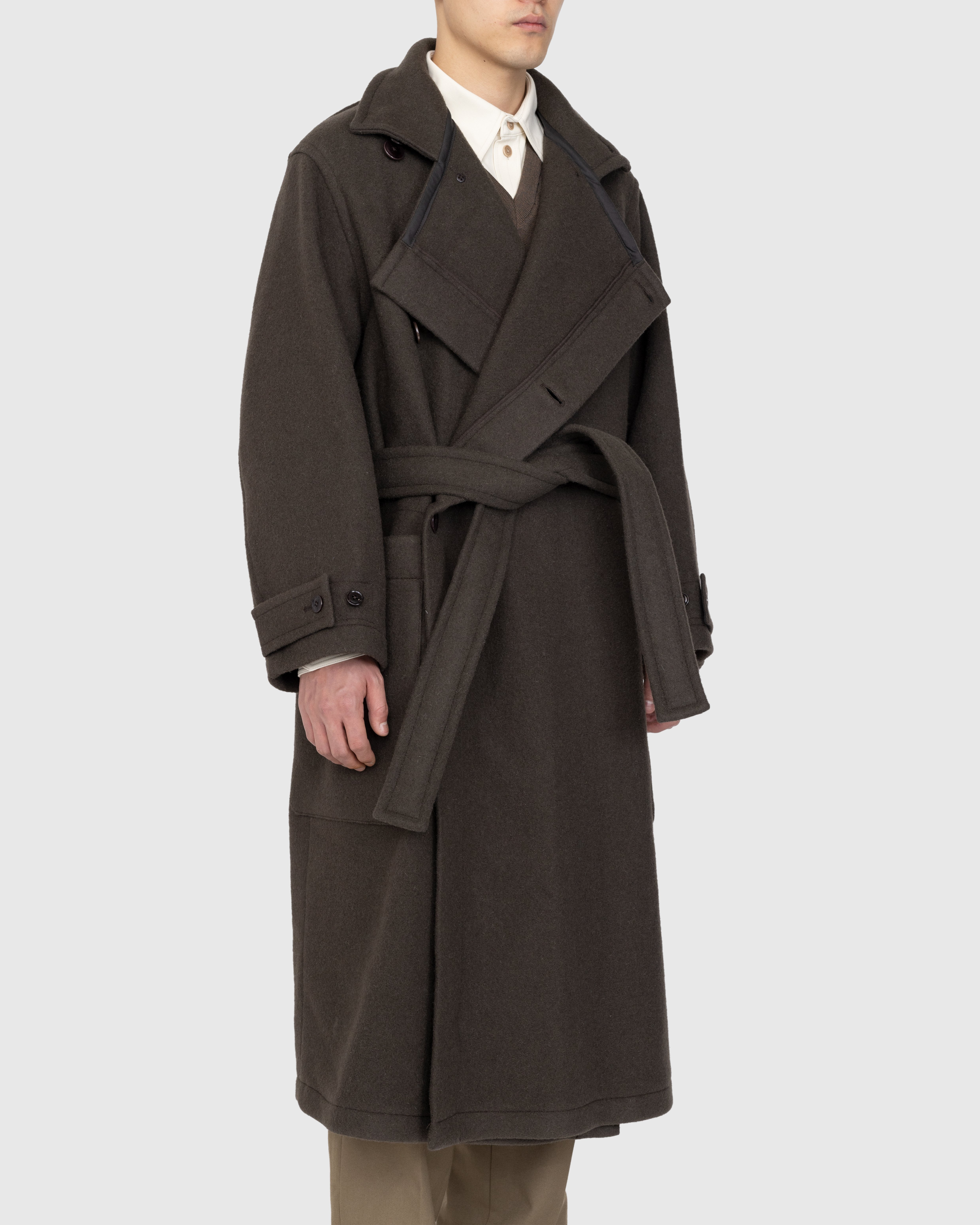 Lemaire - Wool Wrap Coat Green - Clothing - Green - Image 3