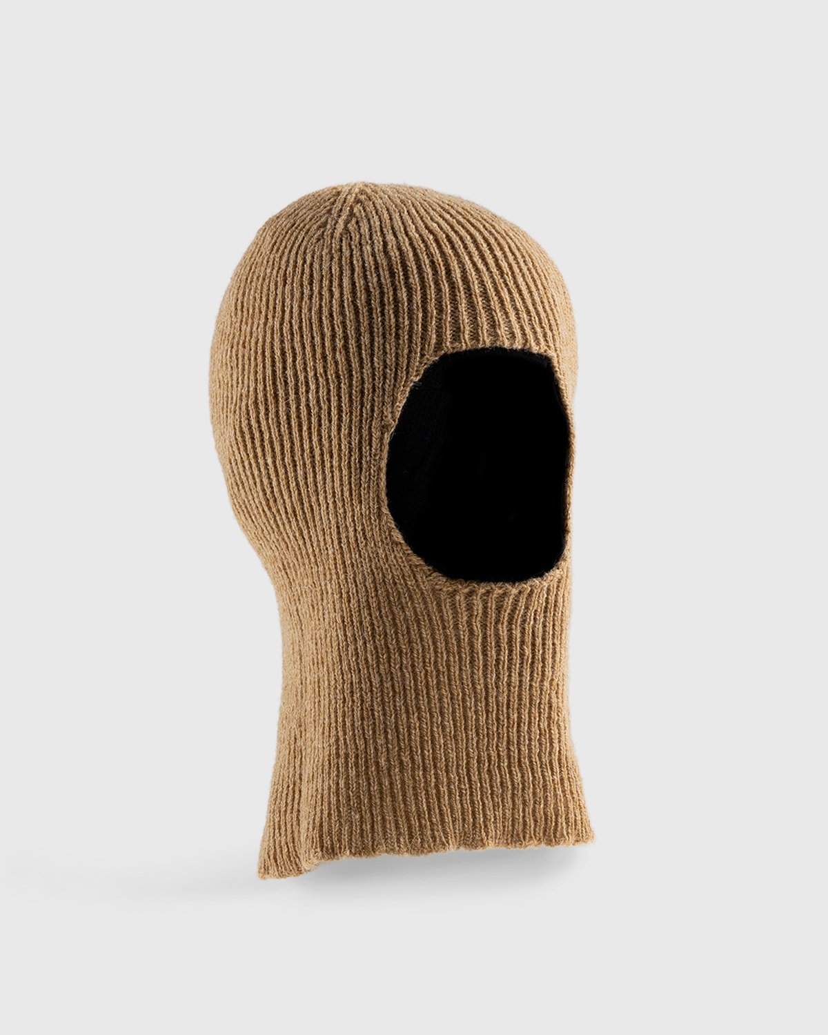 Arnar Mar Jonsson - Knitted Rib Convertible Balaclava Camel - Accessories - Brown - Image 2