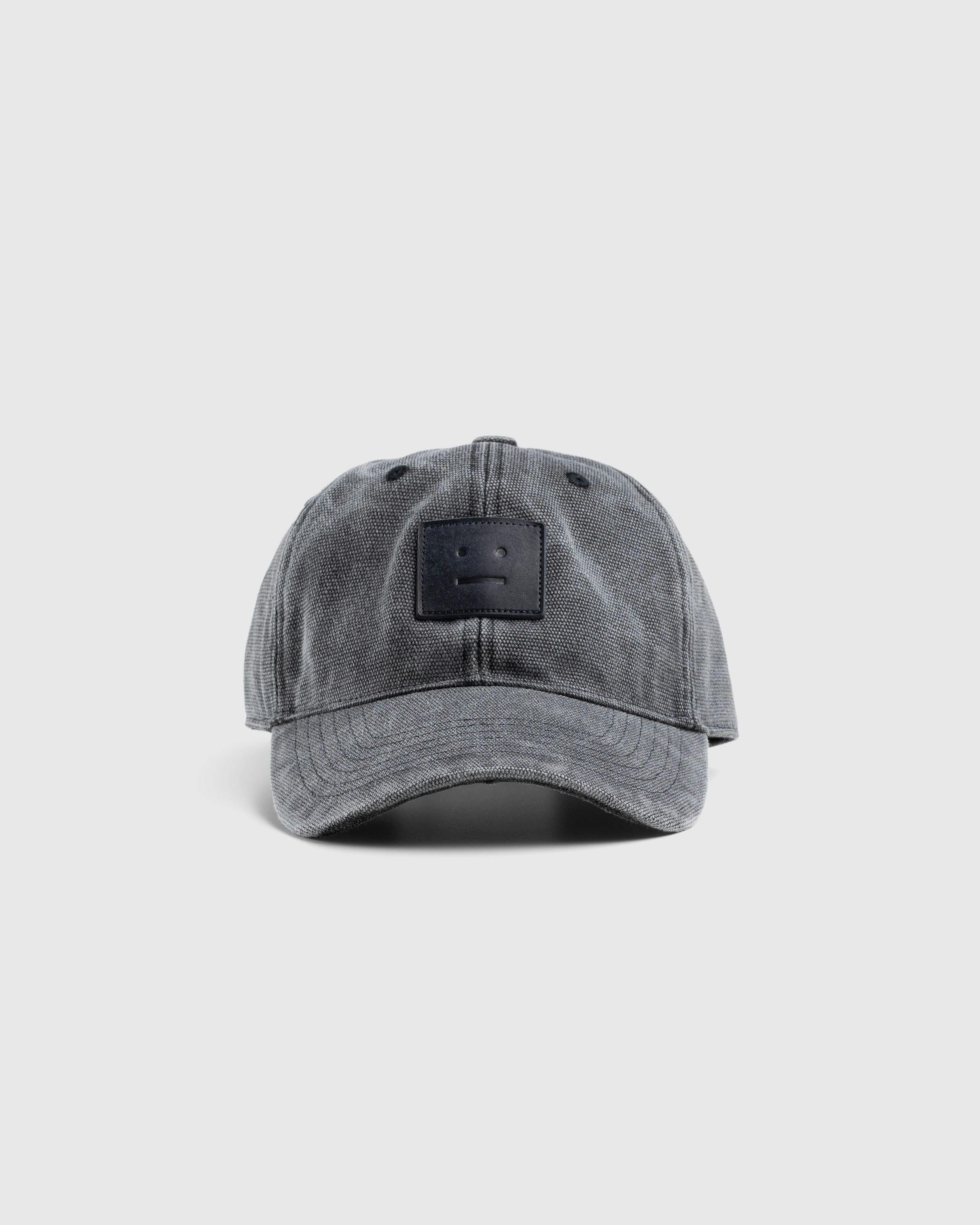 Acne Studios - Leather Face Logo Baseball Cap Grey - Accessories - Grey - Image 2