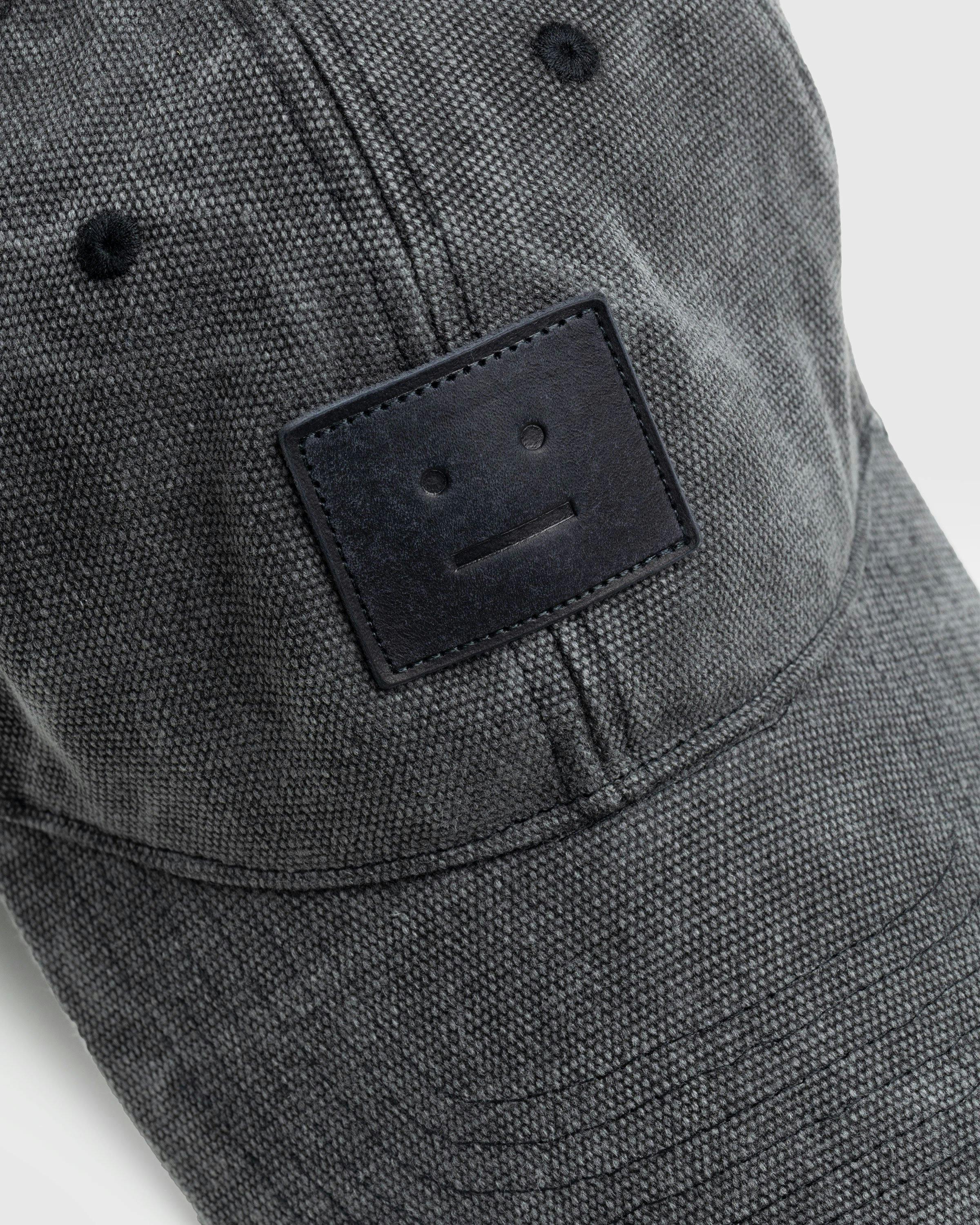 Acne Studios - Leather Face Logo Baseball Cap Grey - Accessories - Grey - Image 4