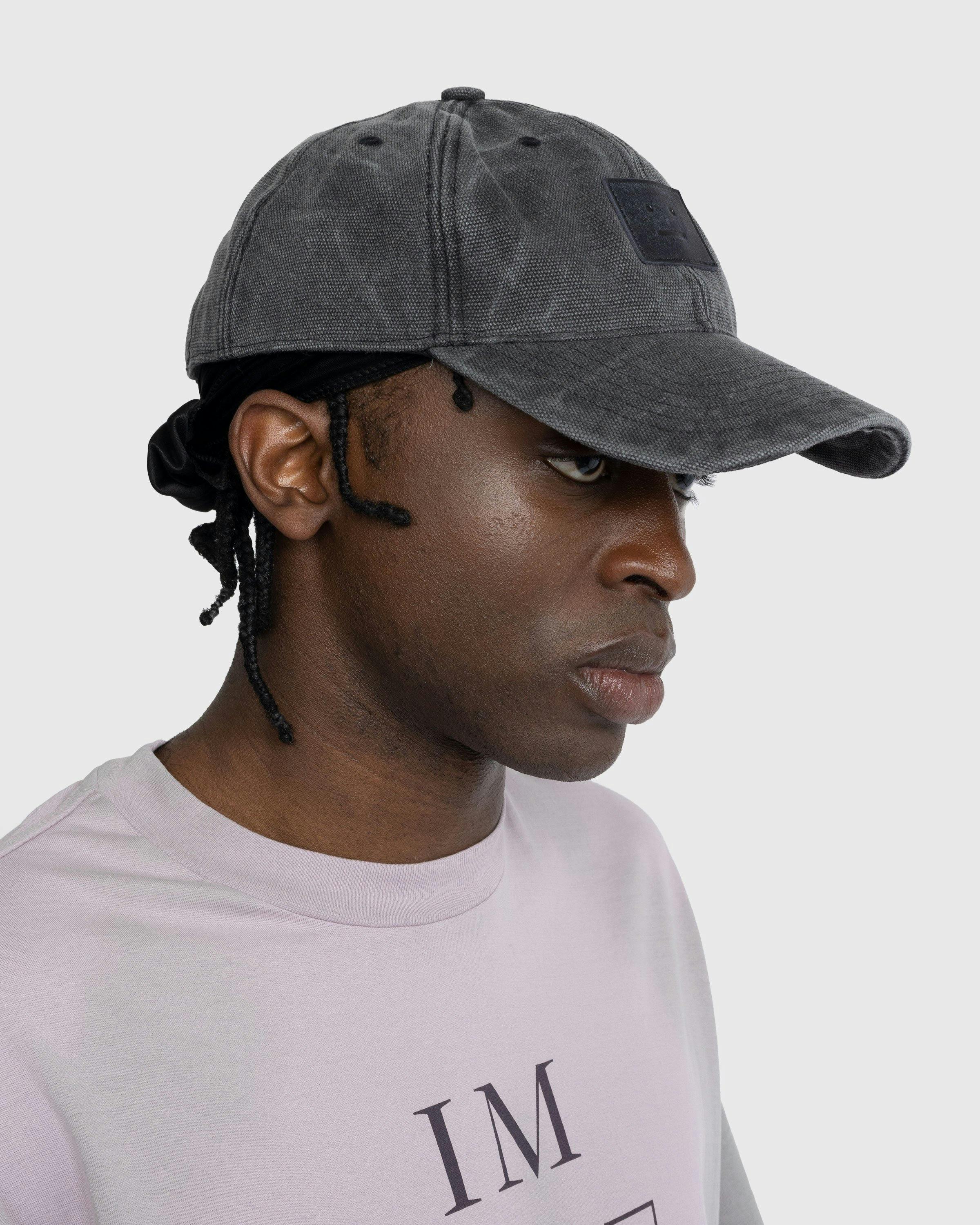 Acne Studios - Leather Face Logo Baseball Cap Grey - Accessories - Grey - Image 5