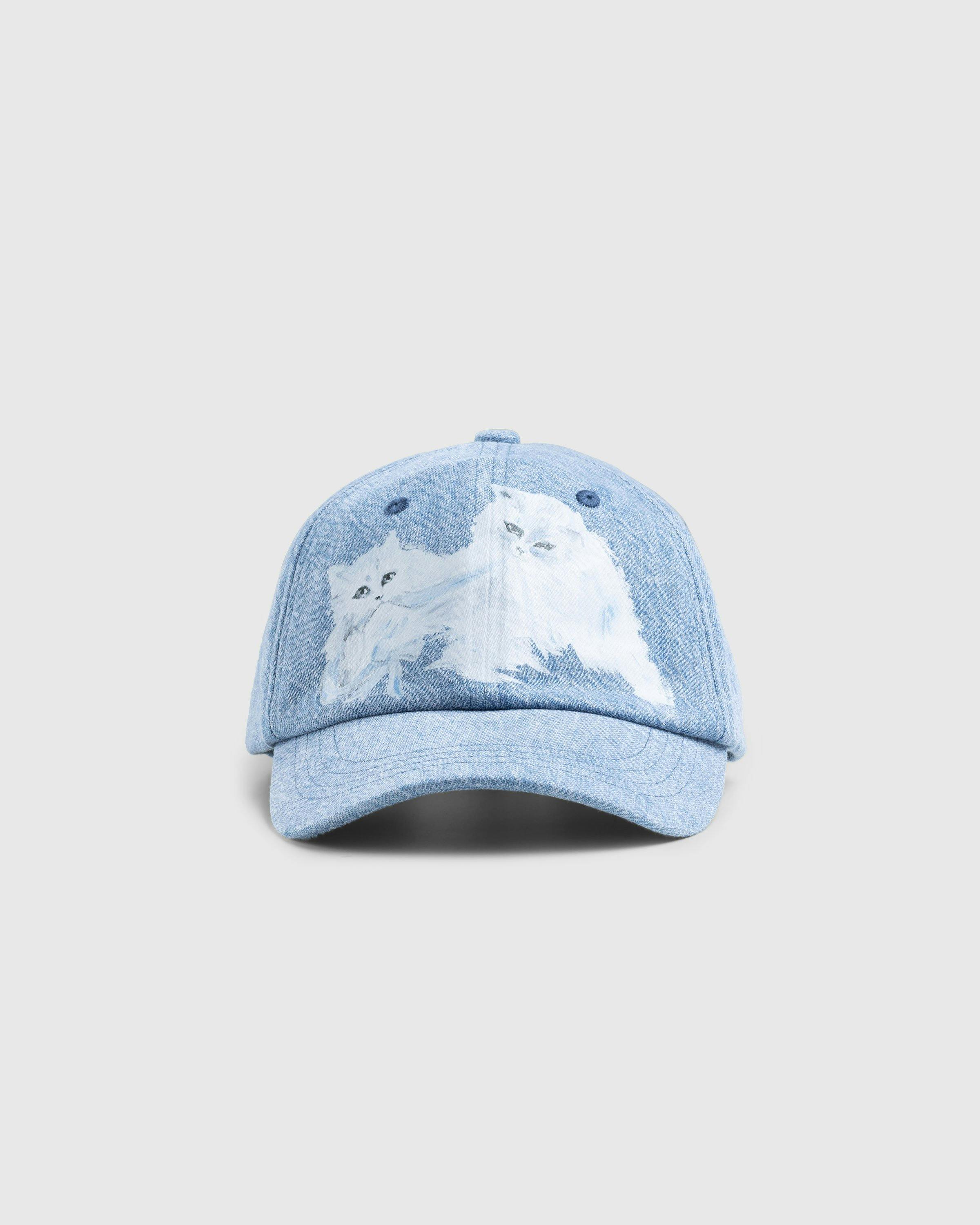 Acne Studios - Cat Print Denim Cap Blue - Accessories - Blue - Image 2