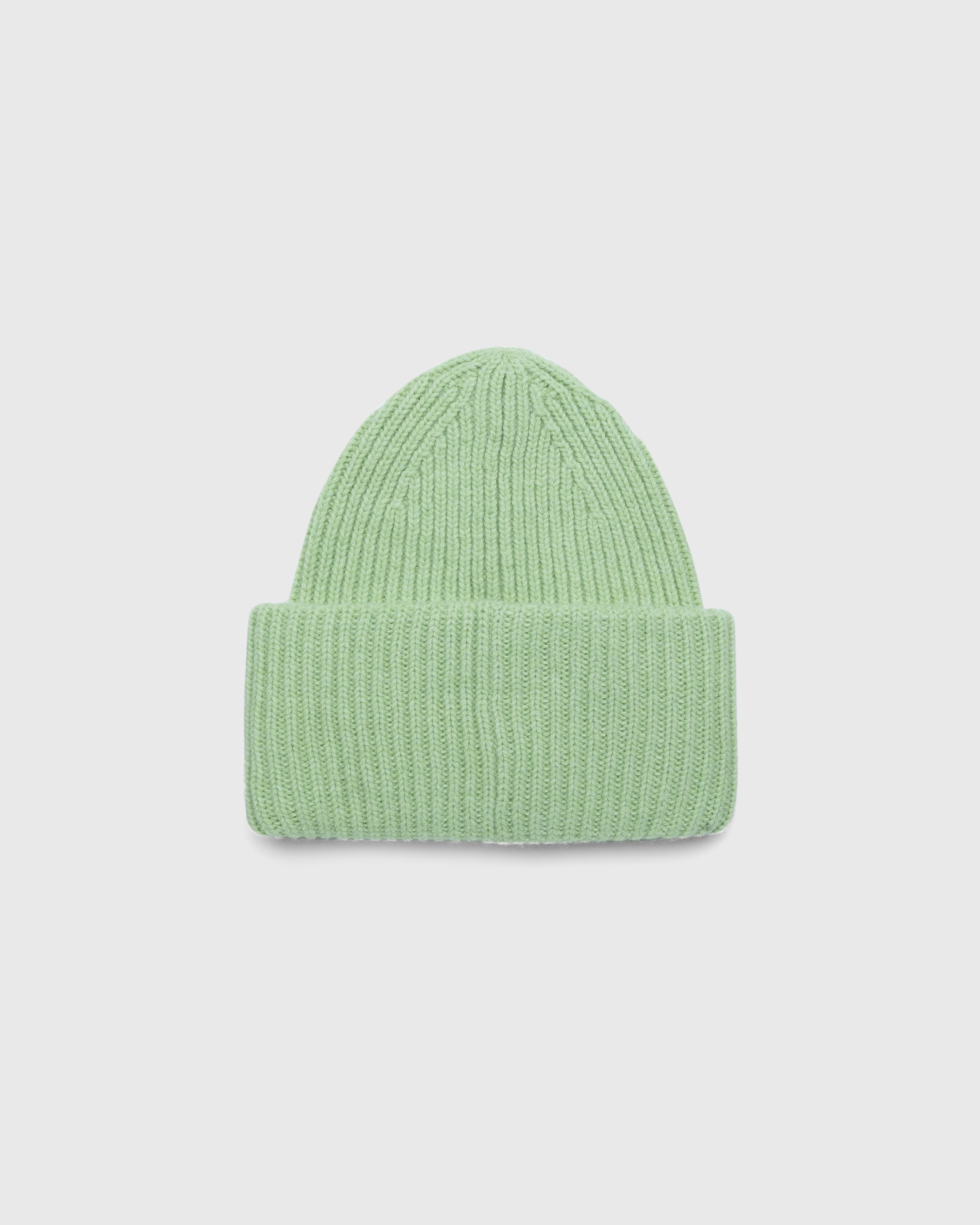 Acne Studios - Knit Face Patch Beanie Pale Green - Accessories - Green - Image 2