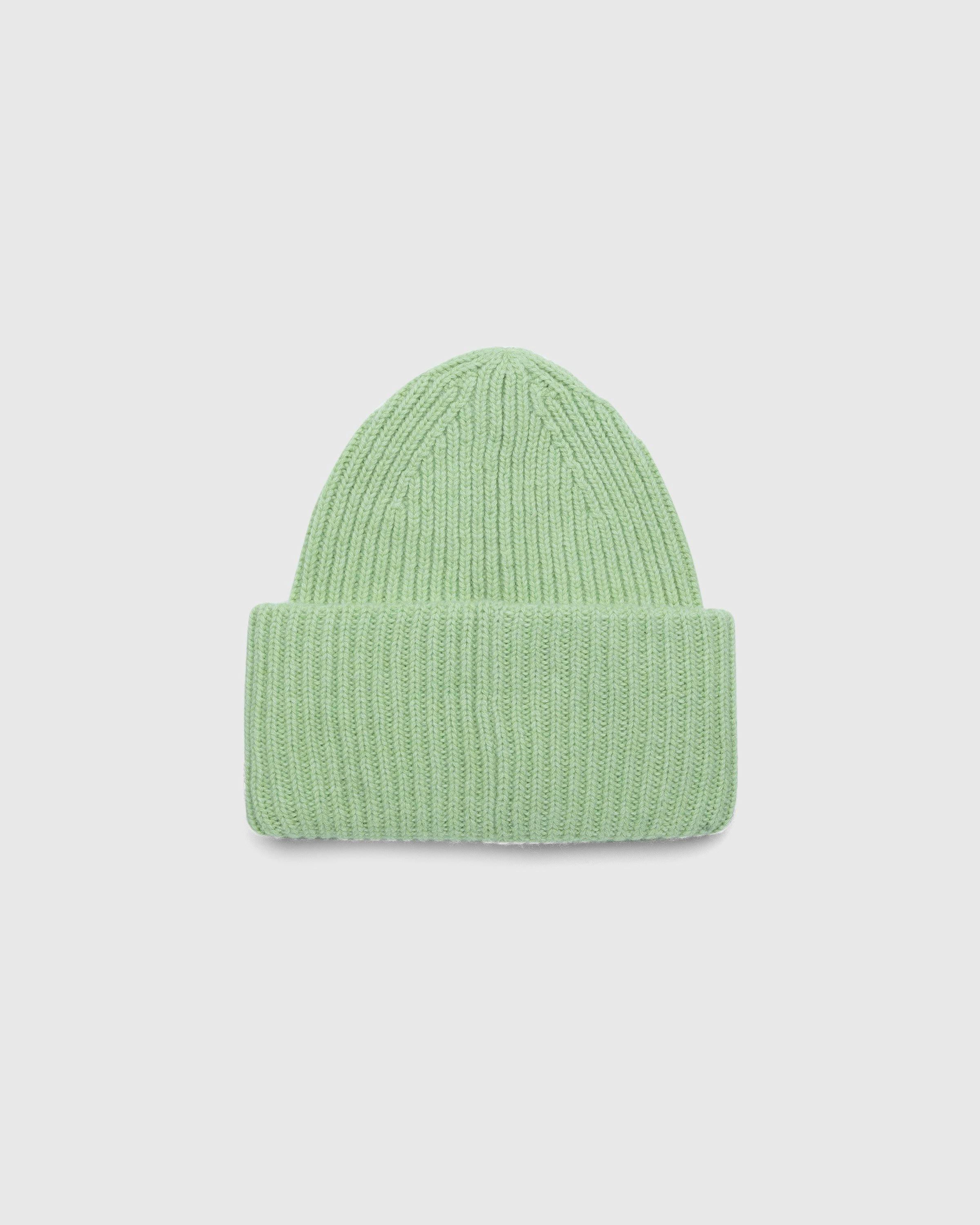 Acne Studios - Knit Face Patch Beanie Pale Green - Accessories - Green - Image 2