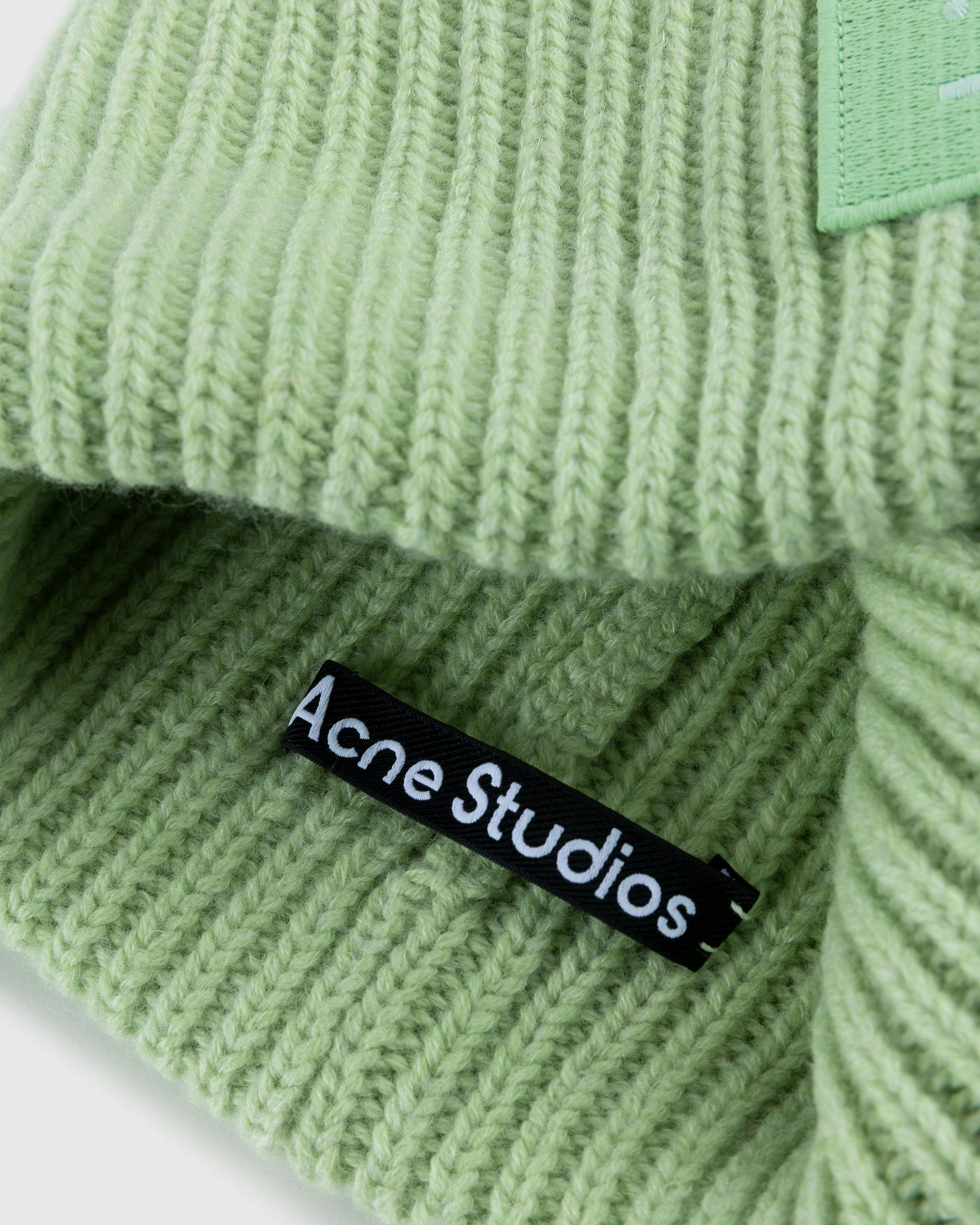 Acne Studios - Knit Face Patch Beanie Pale Green - Accessories - Green - Image 4