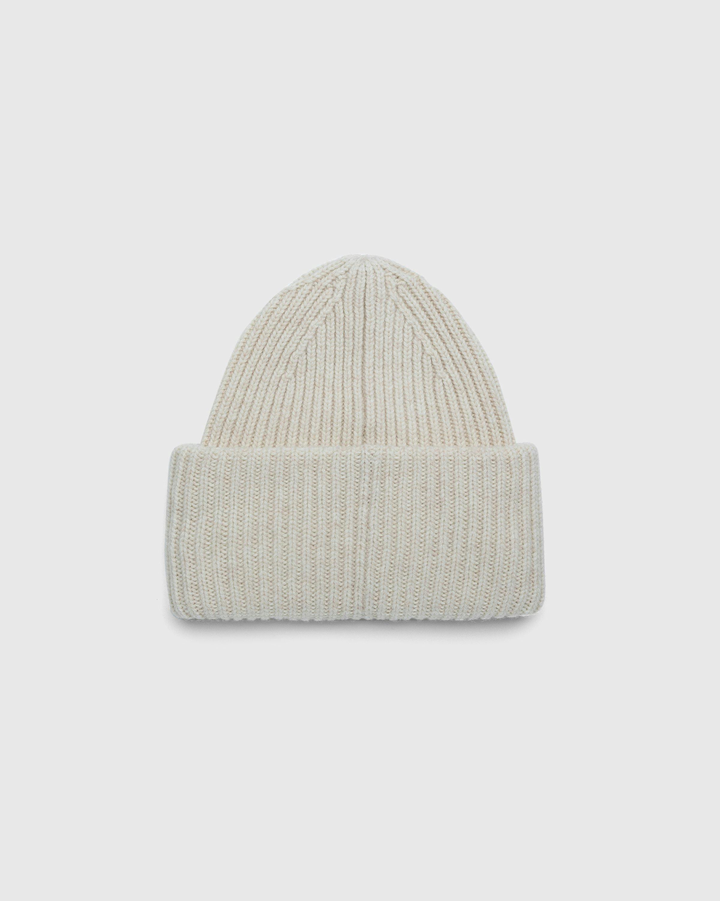 Acne Studios - Knit Face Patch Beanie Oatmeal Melange - Accessories - Beige - Image 2